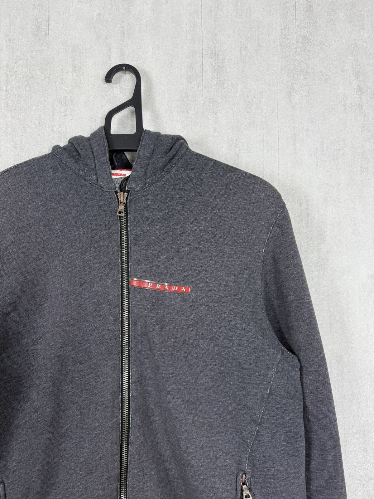 Prada Vintage 90s Prada Sport Red Tab Women’s Zip Up Hoodie Size M / US 6-8 / IT 42-44 - 3 Thumbnail