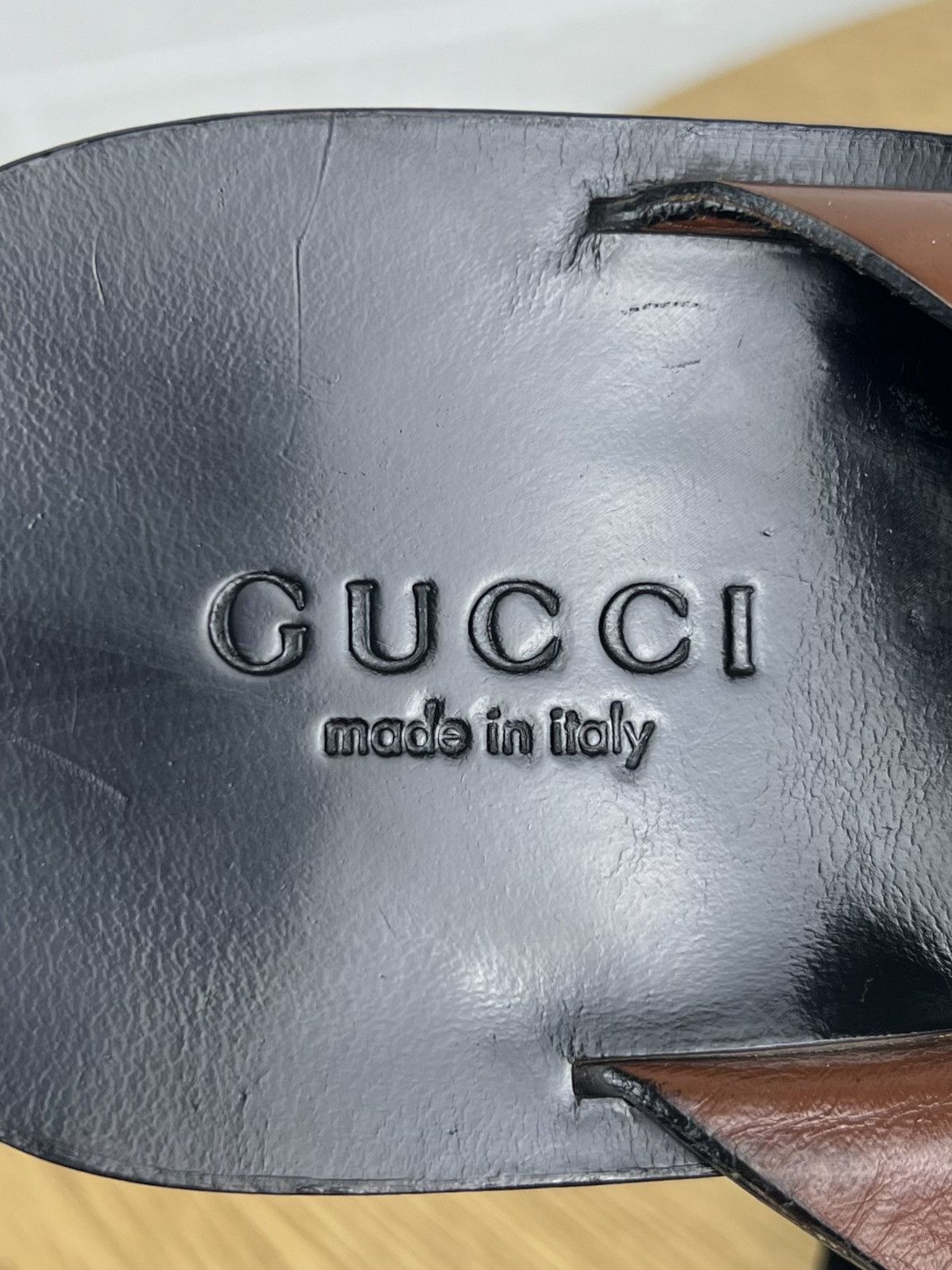 Gucci GUCCI Sandals Leather Flip Flop Shoes Metal Logo Black Men’s Size US 8.5 / EU 41-42 - 11 Thumbnail