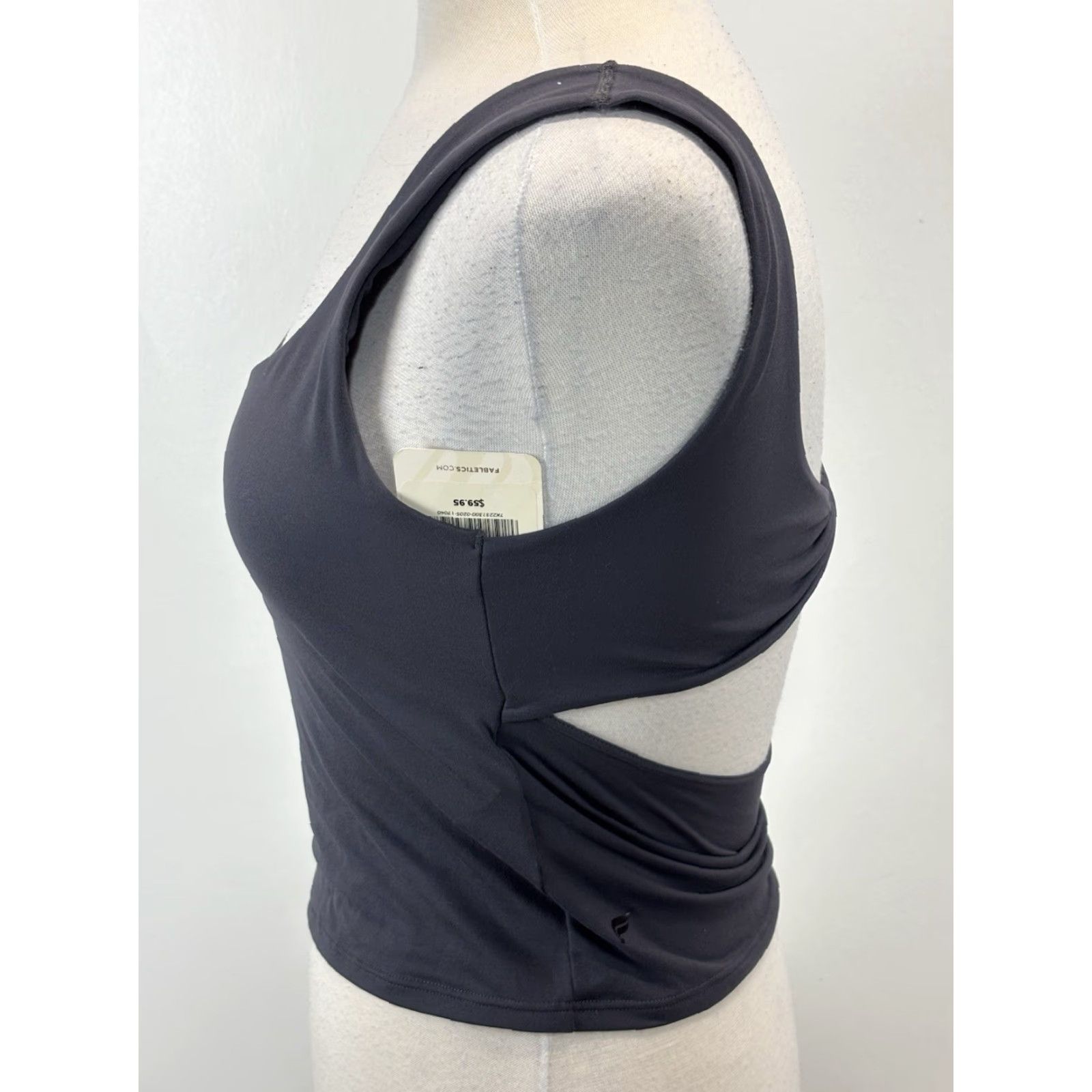 Fabletics Fabletics Oasis Twist Rib Built In Bra Tank Women Medium Grey Stretch NEW! Size ONE SIZE - 2 Thumbnail