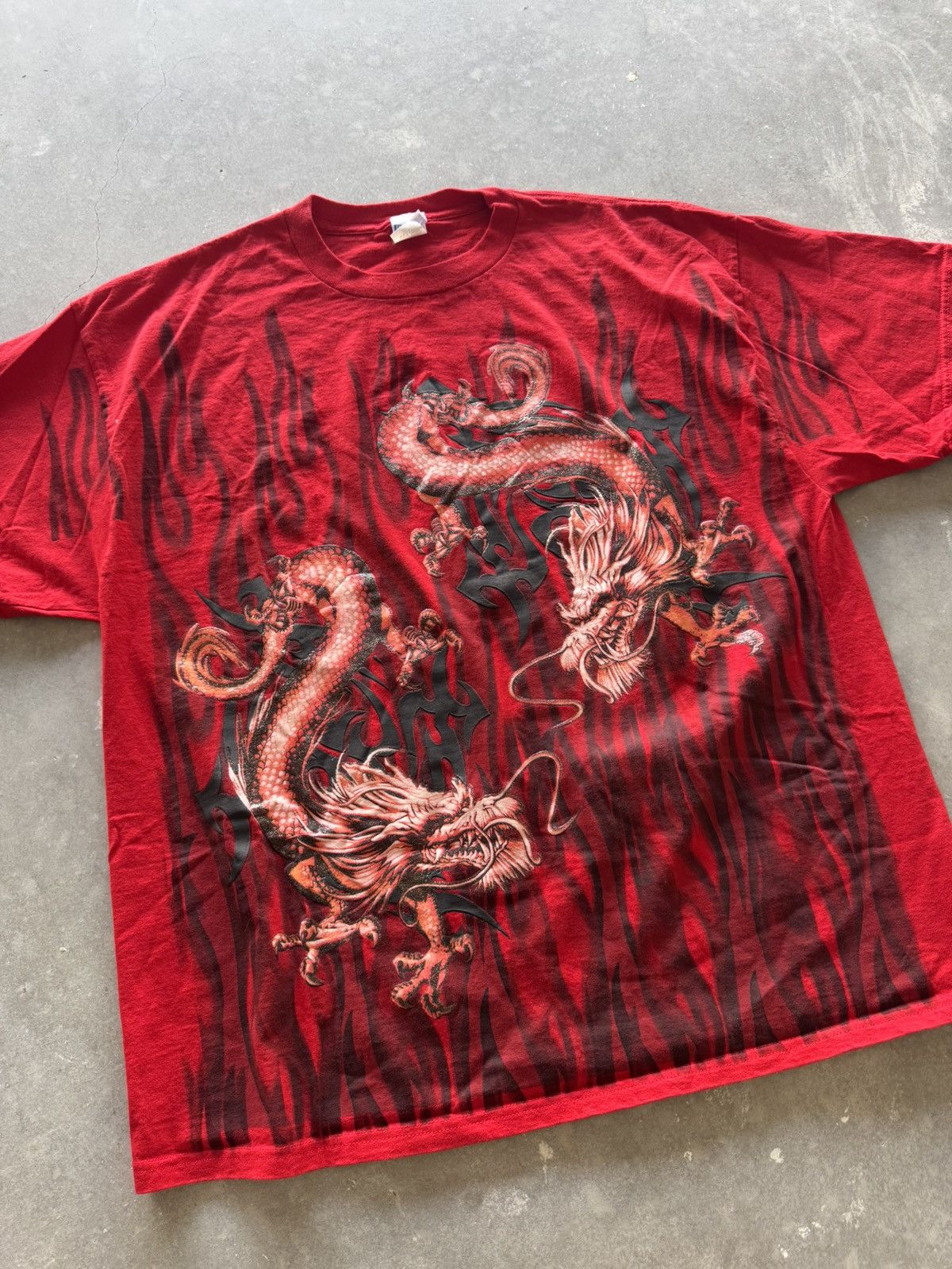 Vintage Vintage Y2K Dragon Shirt Size US XXL / EU 58 / 5 - 2 Thumbnail