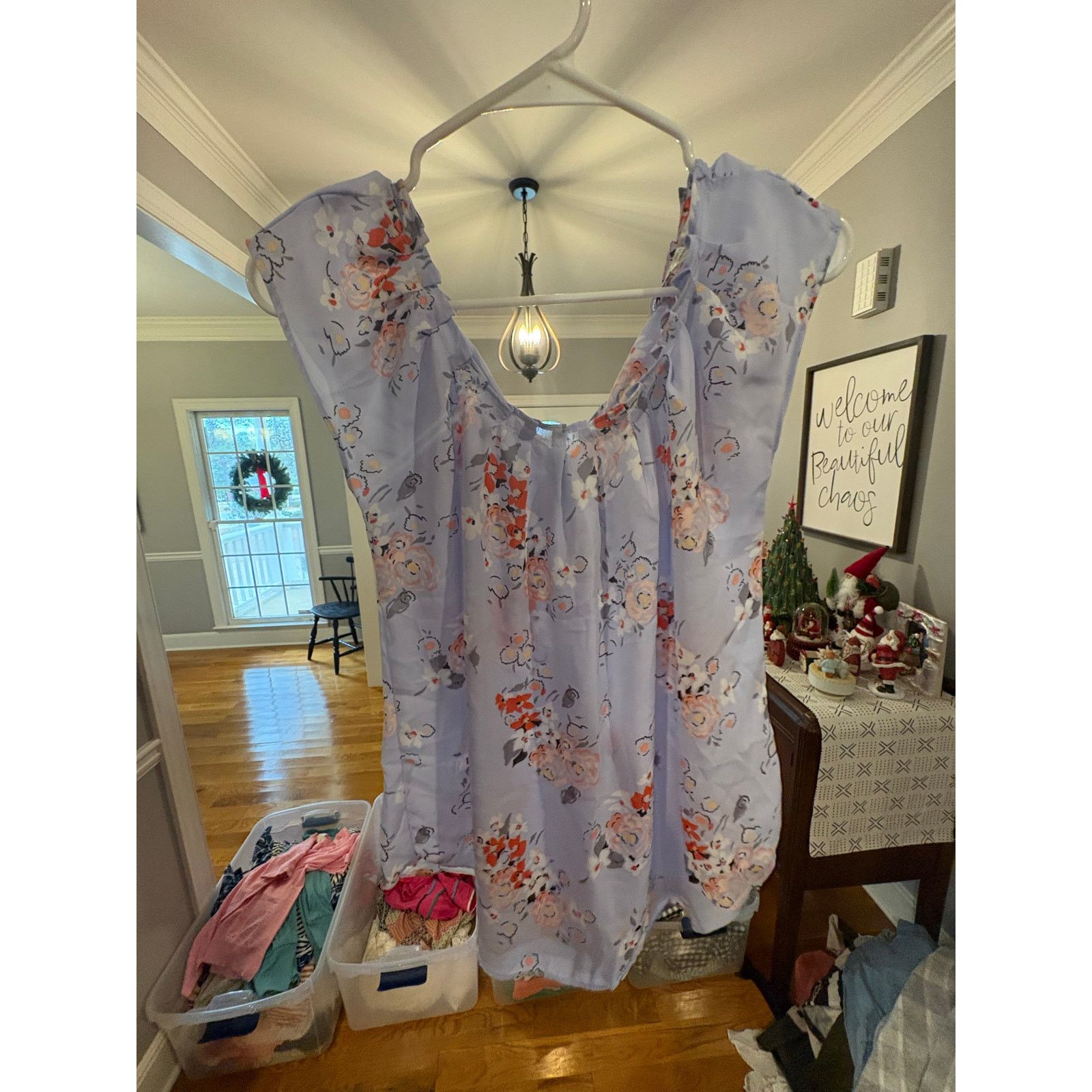 Lauren Conrad Lauren Conrad Women’s XS Lavender Floral Sleeveless Blouse Size XS / US 0-2 / IT 36-38 - 2 Thumbnail
