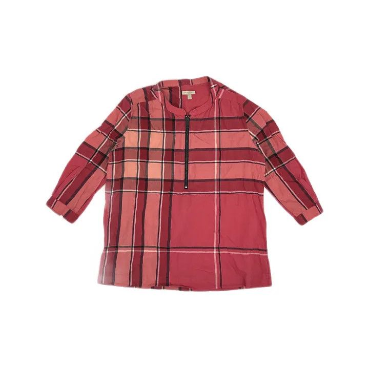 Burberry Burberry Casual Fashion Plaid Half-Zip Top 0079 Size S / US 4 / IT 40 - 1 Thumbnail