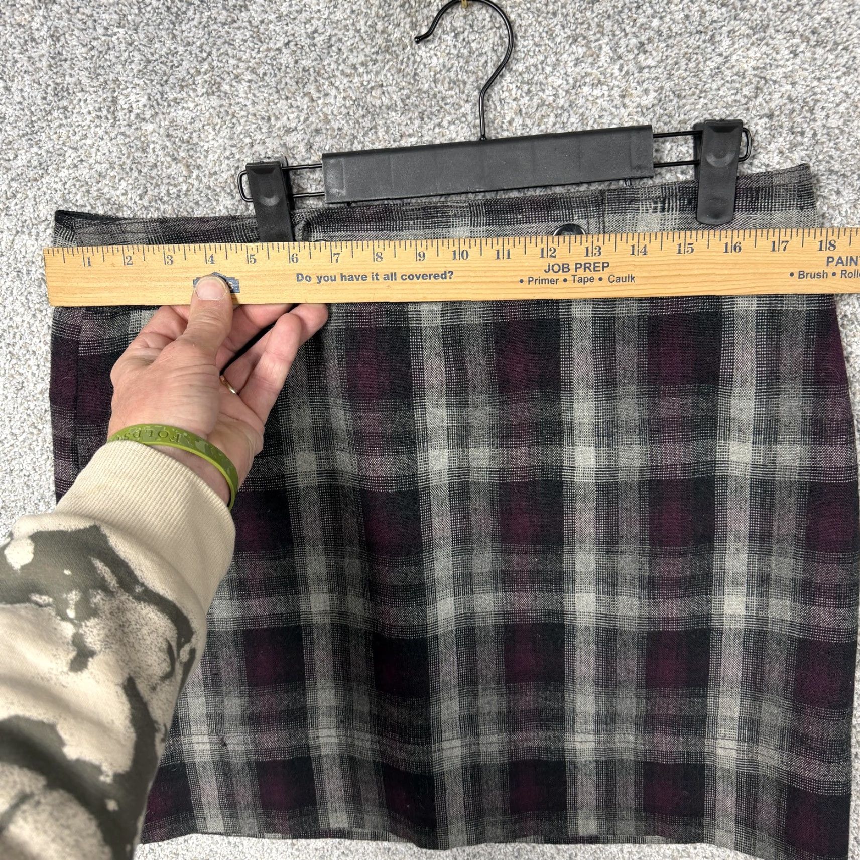 Ann Taylor Ann Taylor Loft Skirt Size 12 Gray Purple Plaid Wool Blend Dark Academia Goth Size 34" / US 12 / IT 48 - 2 Thumbnail
