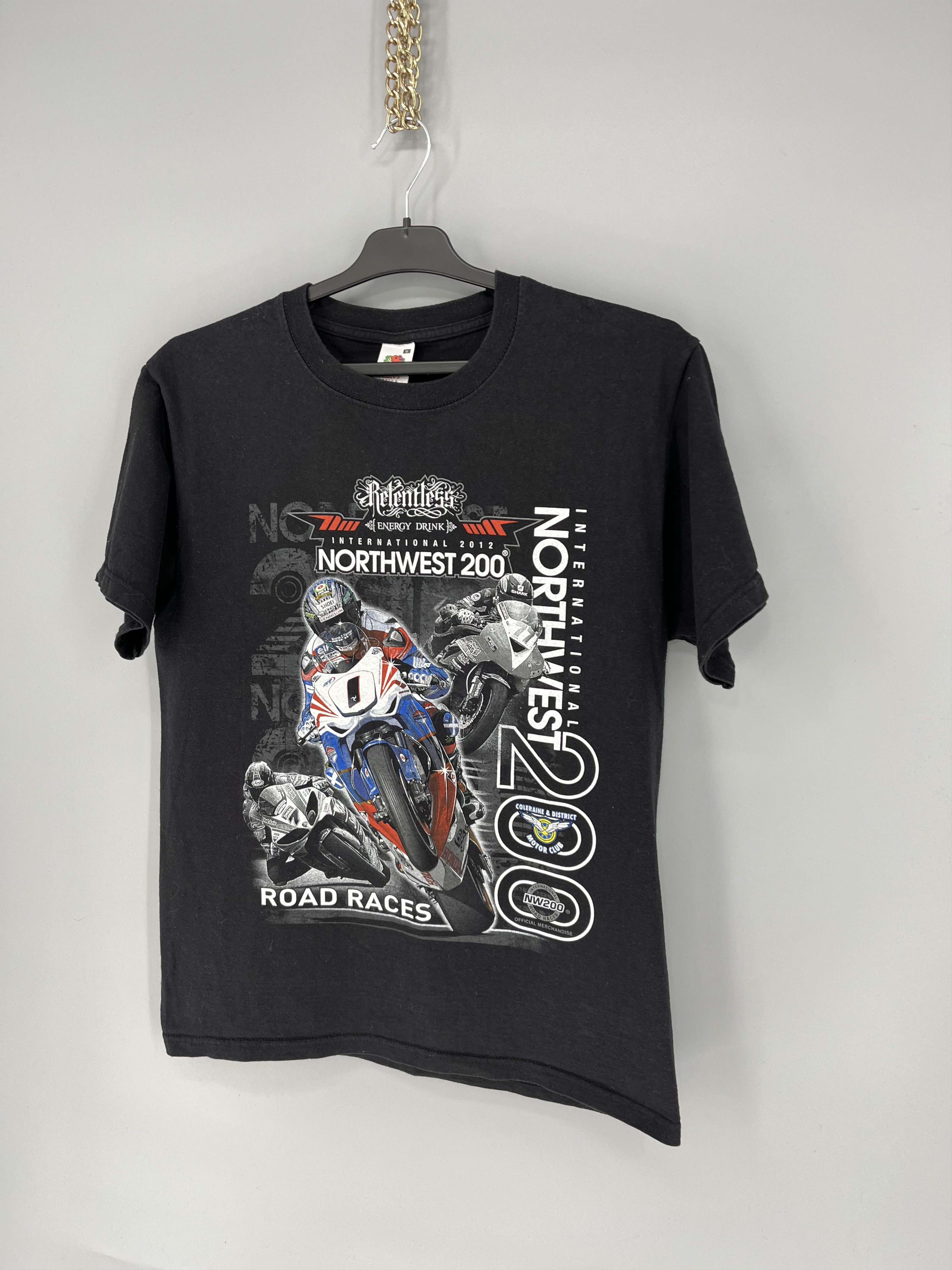 Vintage Vintage 2012 North West 200 Road Racer Honda Moto Black Tee Size US M / EU 48-50 / 2 - 3 Thumbnail