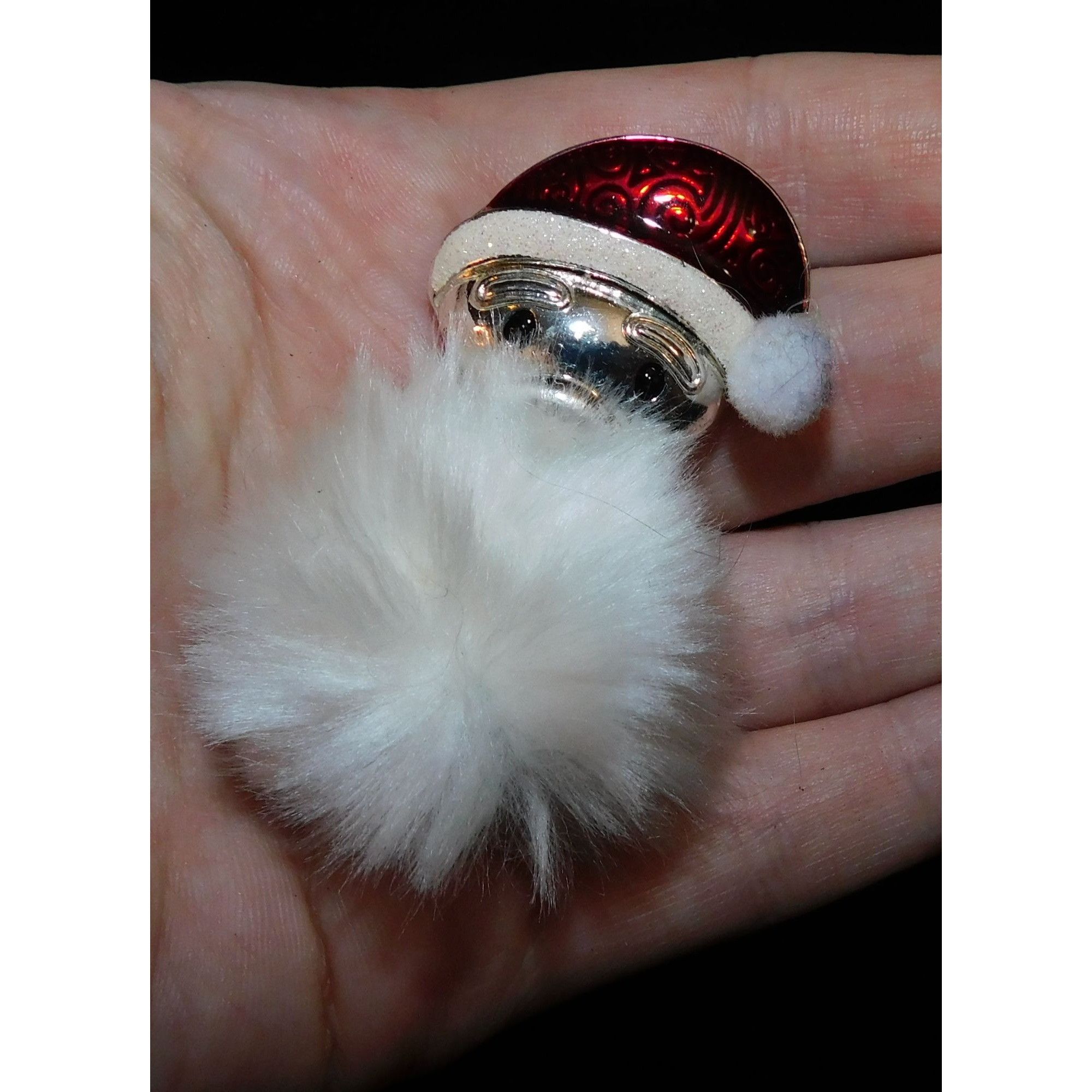 Other Vintage Fluffy Bearded Metallic Santa Brooch Size ONE SIZE - 3 Thumbnail