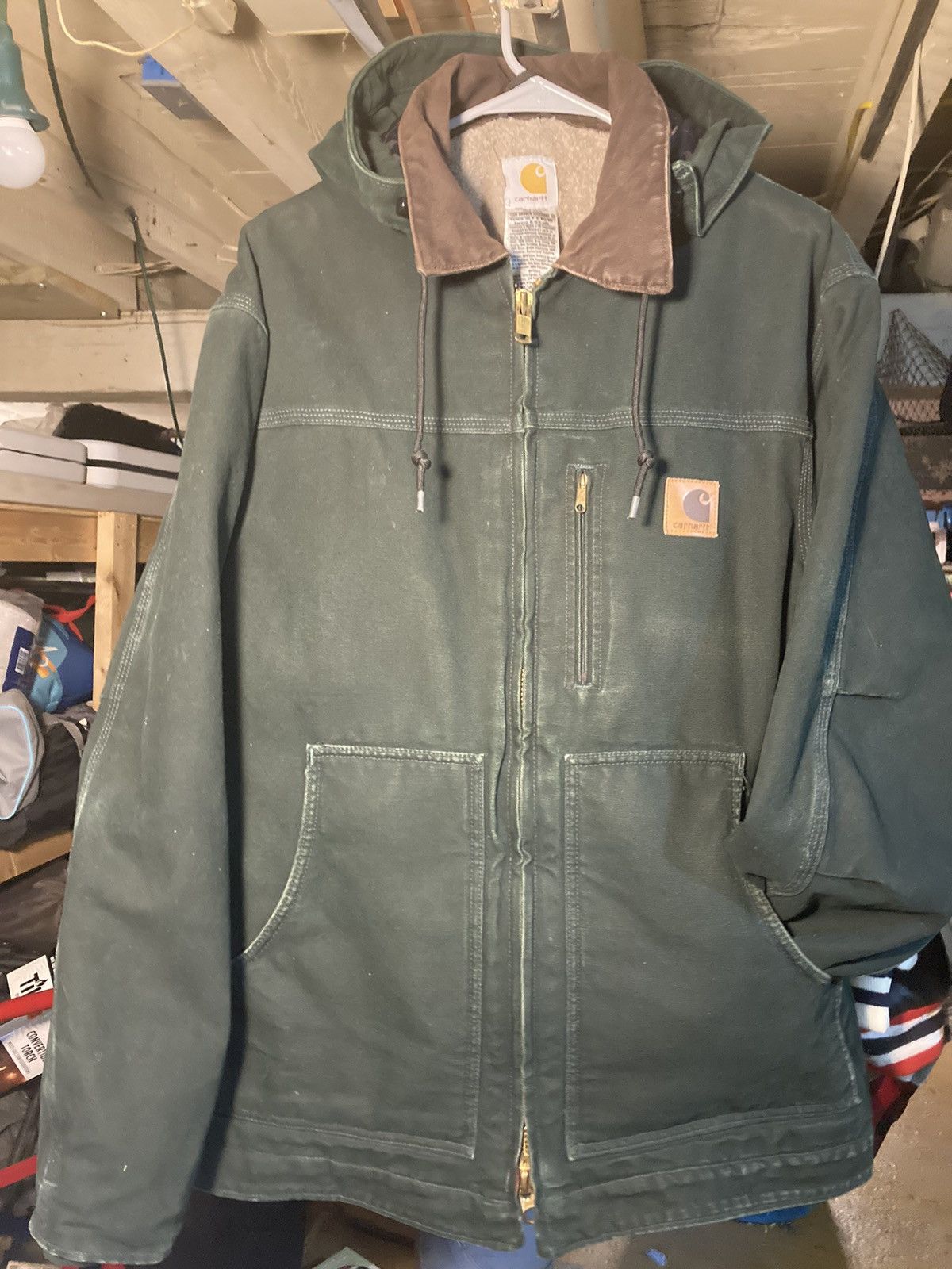Carhartt × Vintage CRAZY J22 Green Carhartt Arctic Coat Size US L / EU 52-54 / 3 - 1 Thumbnail