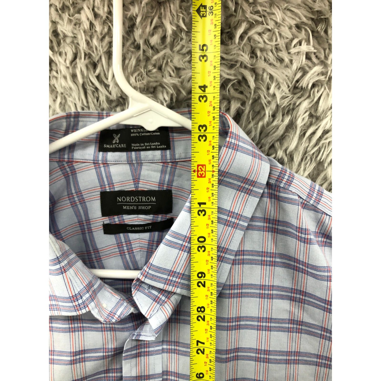 Nordstrom Nordstrom Shirt Mens 37 Multicolor Plaid Long Sleeve Button-Up Spread Collar Size 17.5 Regular Knit Polyester Casual Classic Modern Outdoor Mens Size US XXL / EU 58 / 5 - 7 Thumbnail