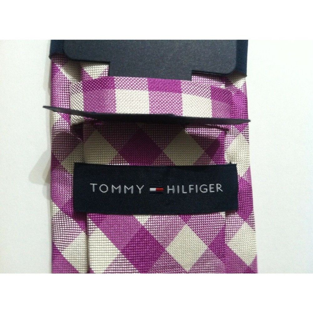 Tommy Hilfiger TOMMY HILFIGER MENS NEW DEEP PINK 100%SILK TIE WIDTH:3" Size ONE SIZE - 2 Thumbnail