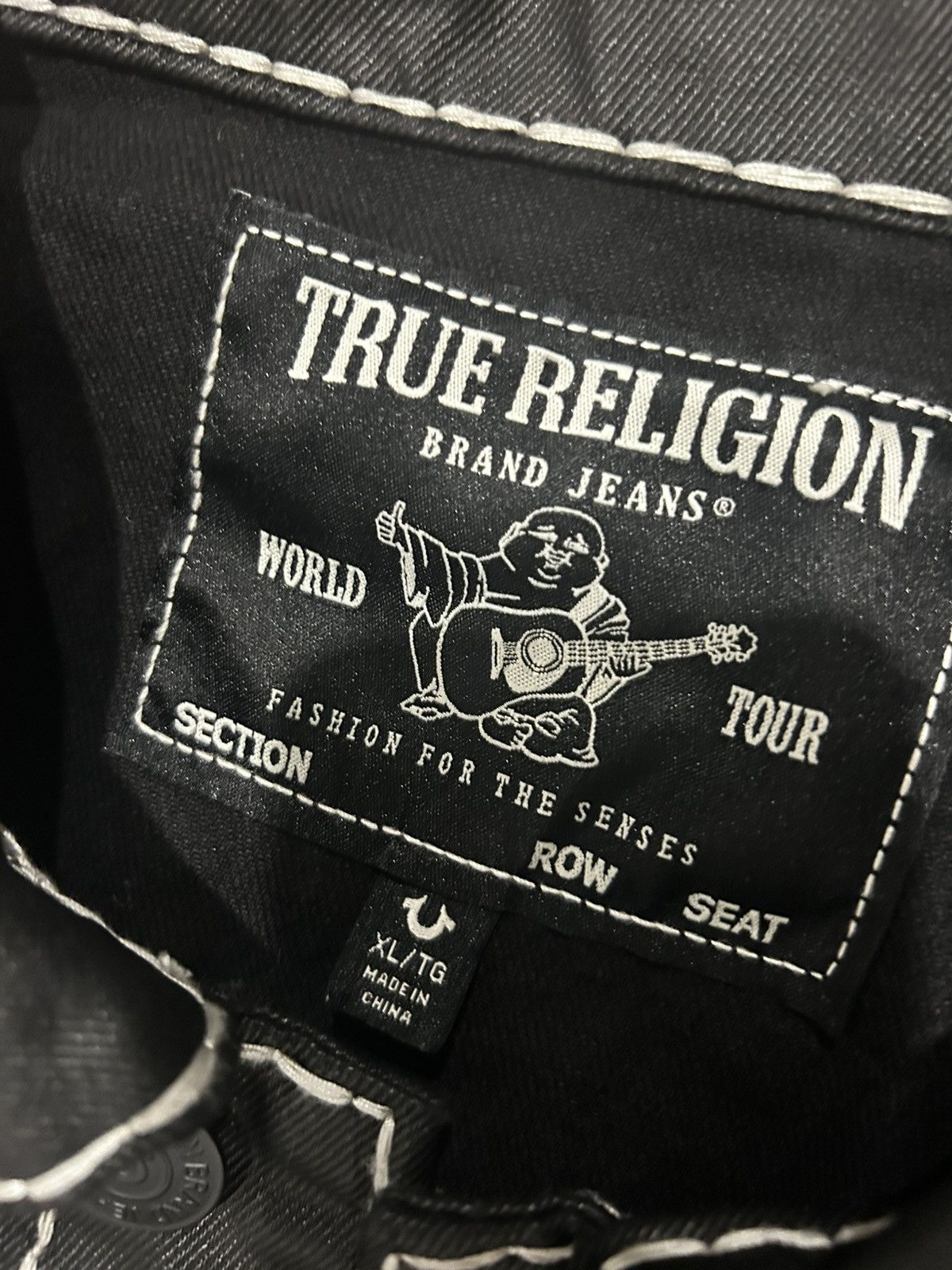 True Religion 🕷️ Waxed Denim Black & White Super T Jacket 🕷️ Size US XL / EU 56 / 4 - 4 Thumbnail