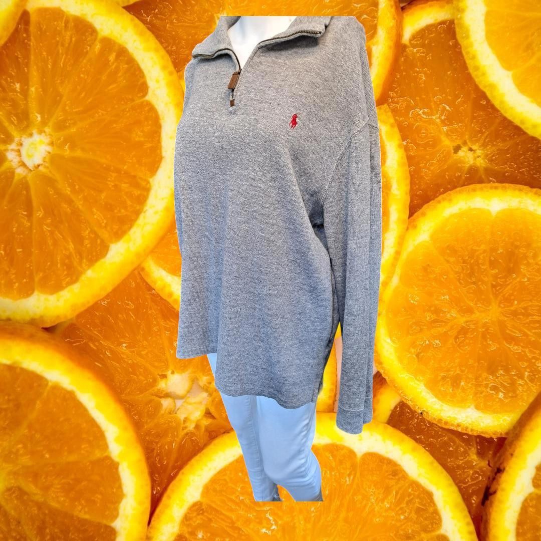 Polo Ralph Lauren Polo Ralph Lauren 1/4 Zip Gray with Red Logo Sweater Size L Size US L / EU 52-54 / 3 - 1 Thumbnail
