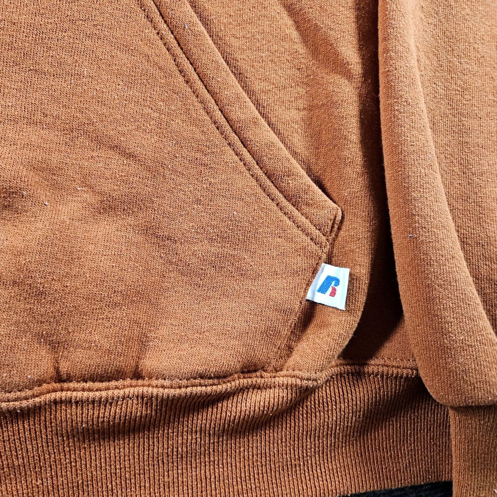Russell Athletic Russell Athletic Hoodie Mens 2XL Orange Solid Fleece Pullover Kangaroo Pocket Logo Crew Neck Long Sleeve Knit Size US XXL / EU 58 / 5 - 4 Thumbnail