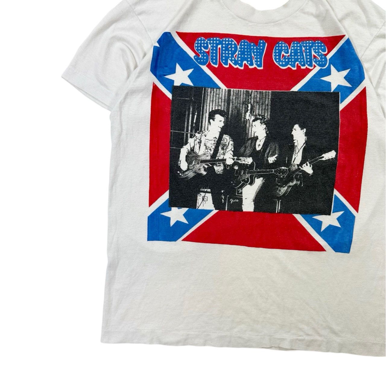 Vintage Vintage 90s Single Stitch Stray Cats Big Print Graphic Band Size US L / EU 52-54 / 3 - 3 Thumbnail