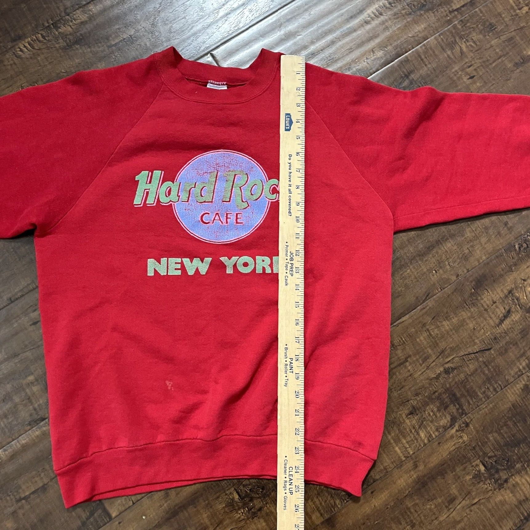 Hard Rock Cafe VINTAGE Hard Rock Cafe Sweatshirt Pullover Red Mens L 90s NY Embroidered Logo Crewneck Size US L / EU 52-54 / 3 - 6 Thumbnail