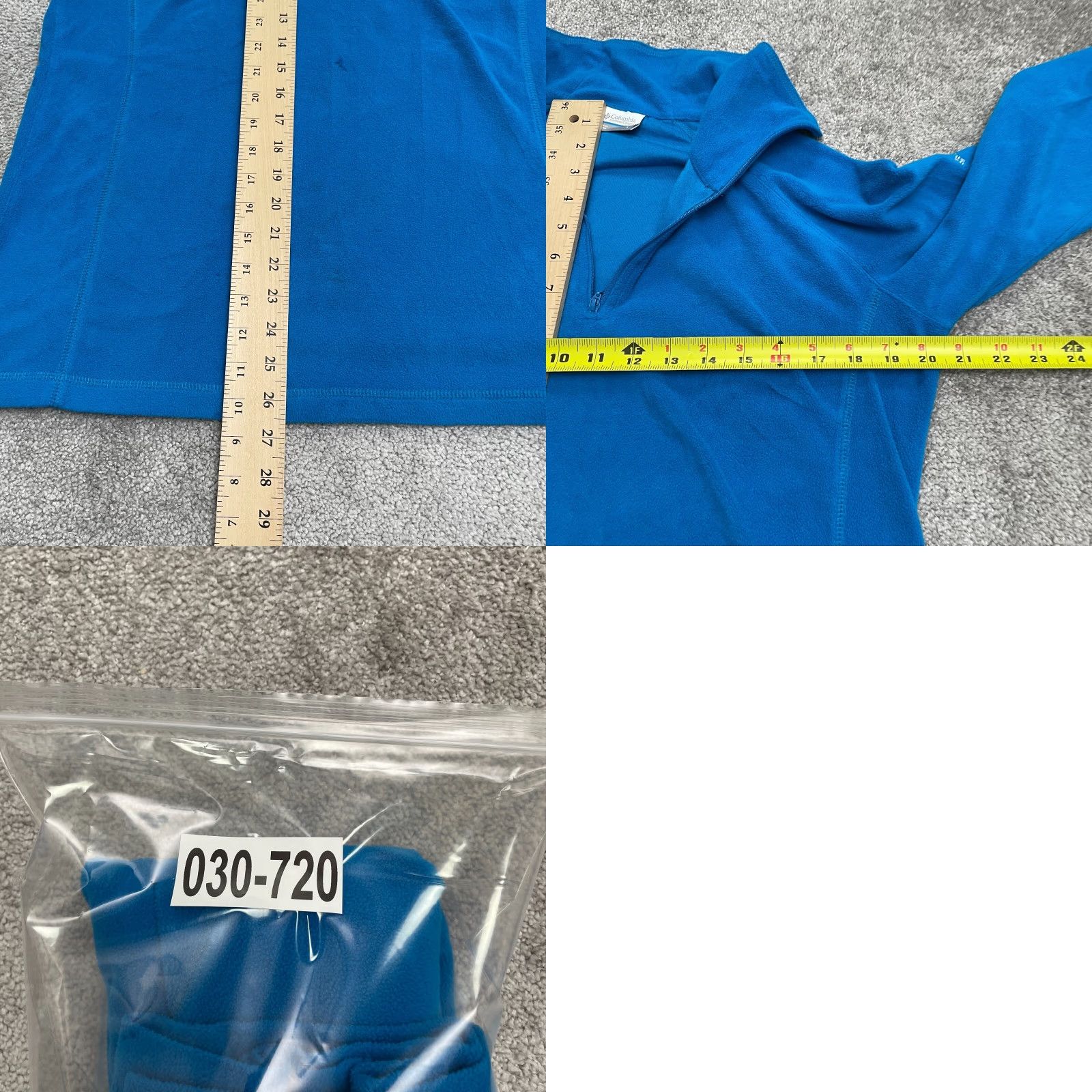 Vintage Columbia Jacket Womens Large Blue 1/4 Zip Fleece Glacial III Indoor Outdoor Lightweight Regular Coat Size L / US 10 / IT 46 - 9 Thumbnail
