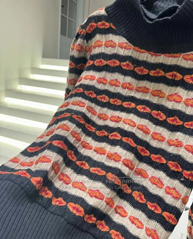 Yves Saint Laurent YSL Color Block Wool Knit Sweater . Size XXS / US 00 / IT 34 - 6 Thumbnail