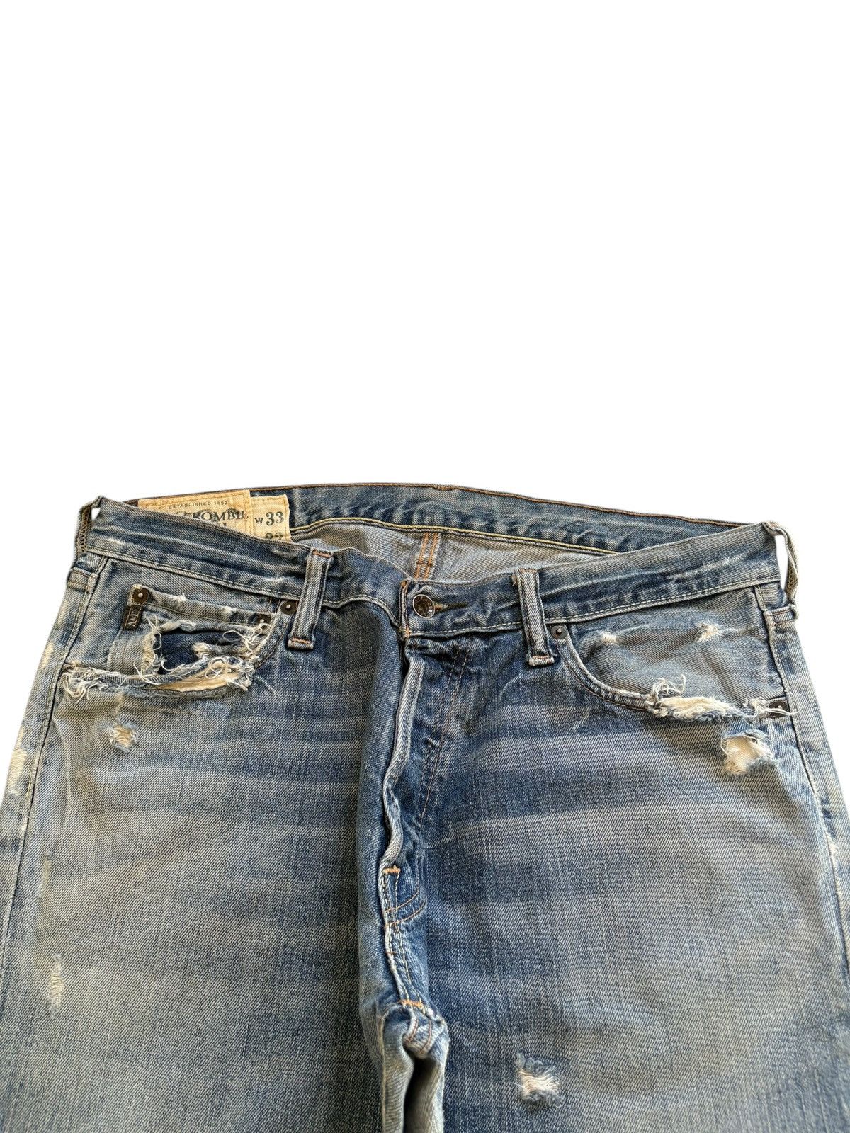 Abercrombie & Fitch Vintage Abercrombie Mud Wash Distressed Bootcut Flare Jeans Size US 34 / EU 50 - 4 Thumbnail