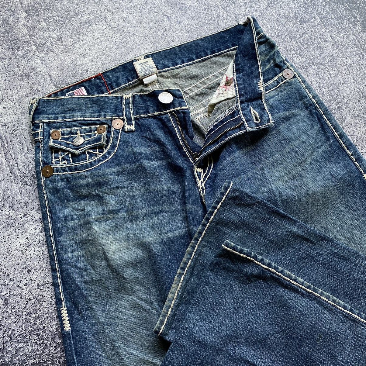 True Religion Flared🔥 TRUE RELIGION Vintage Denim Jeans Pants Size US 34 / EU 50 - 4 Thumbnail