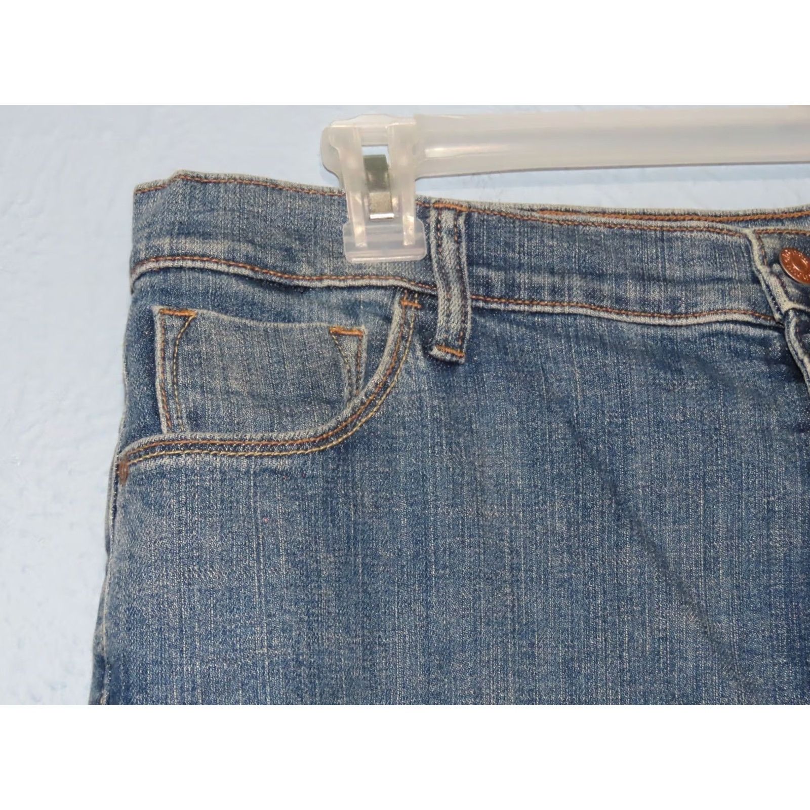 Old Navy Old Navy Jeans Women's 16 Regular Bootcut Denim Blue Med Wash Stretch Cotton Spandex Zipper Button Zip Inseam 30.5 in Boys? Size 38" / US 16 / IT 52 - 4 Thumbnail