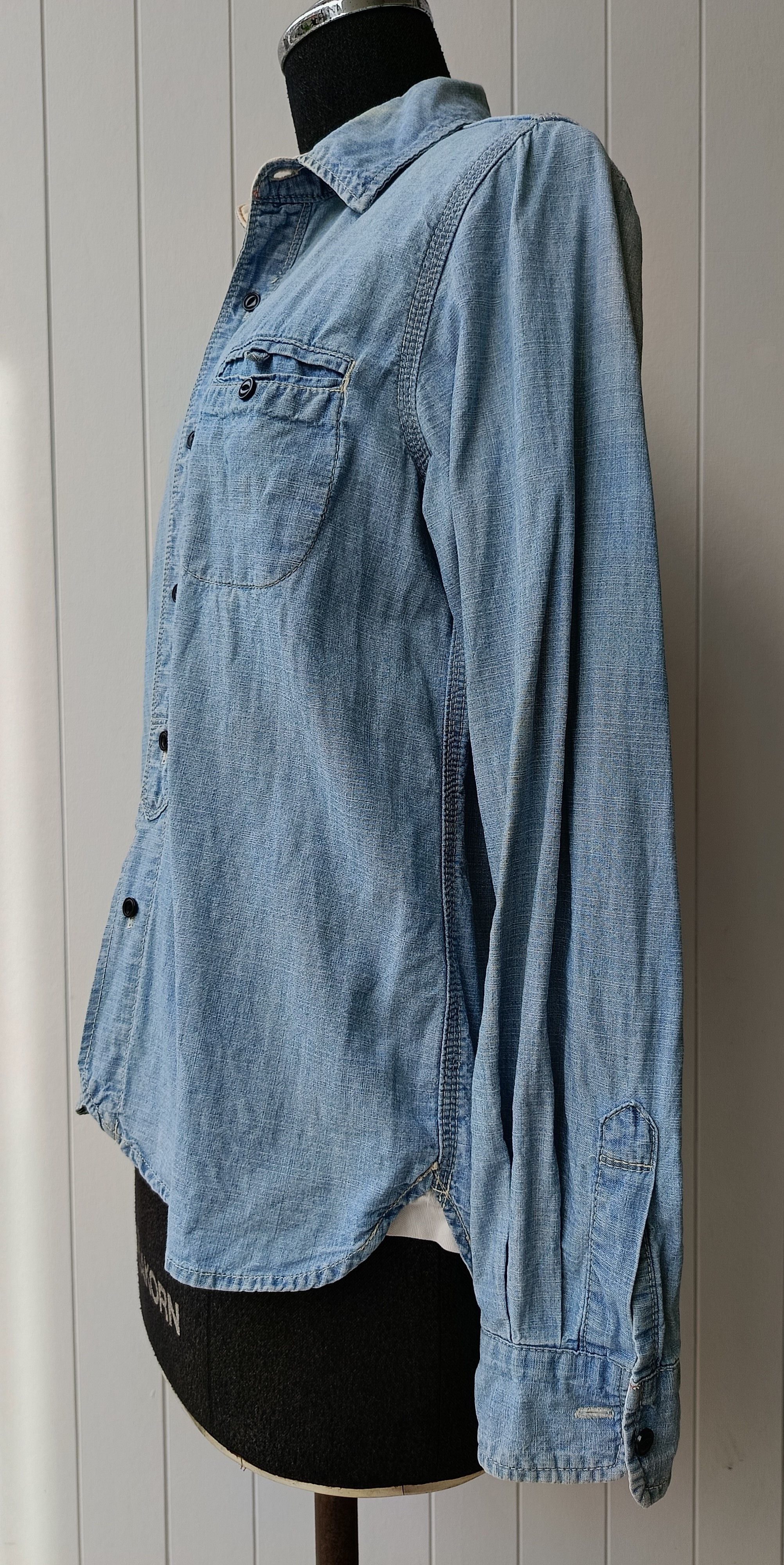 Blue Blue Japan × Japanese Brand BlueBlue HR market denim chambray XS shirt Size US XS / EU 42 / 0 - 7 Thumbnail