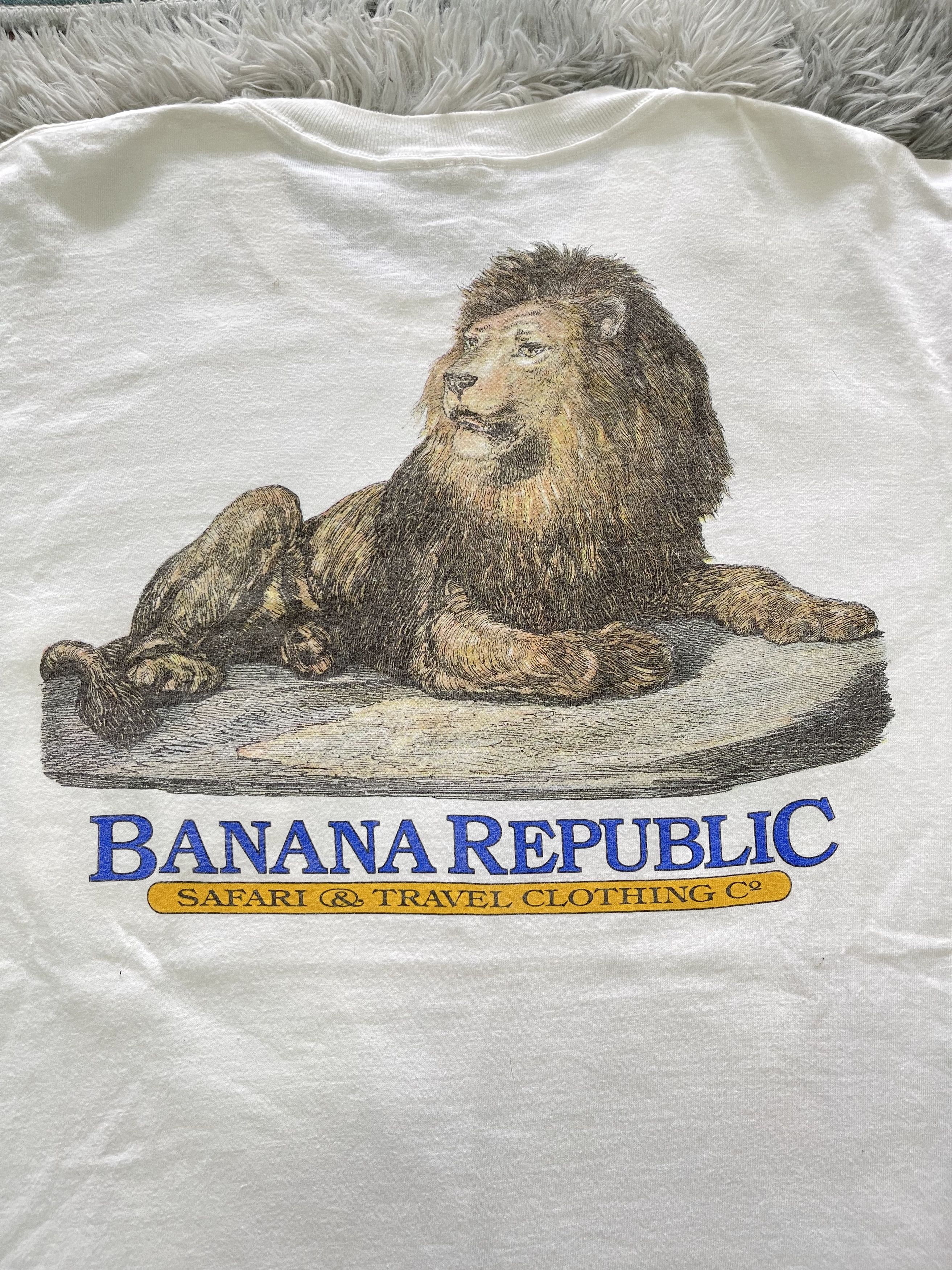 Banana Republic Vintage 90s Lion Safari Banana Republic Pocket T-shirts Size US M / EU 48-50 / 2 - 2 Thumbnail