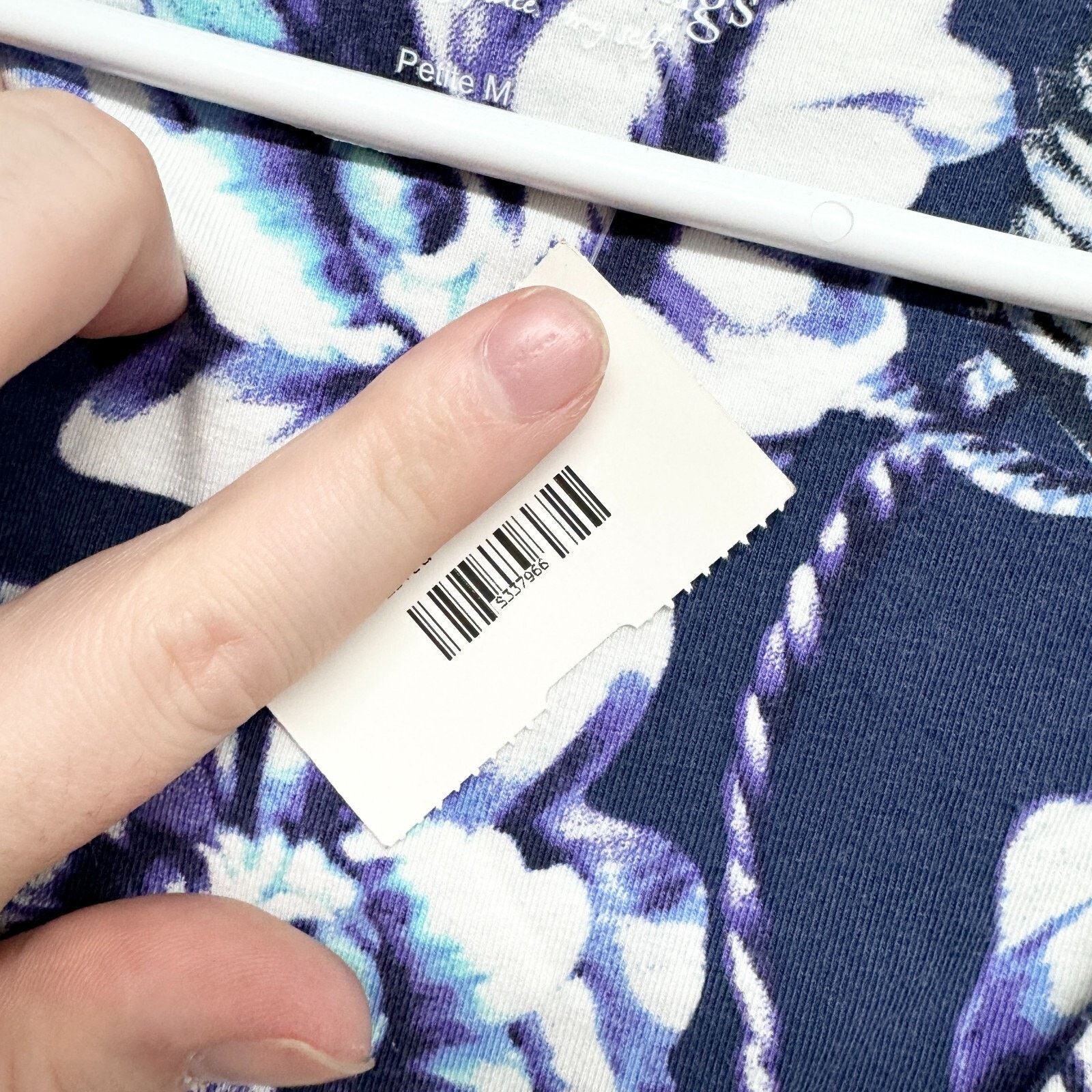 Other Soft Surroundings Blue White Floral Cap Sleeve Faux Wrap Med Size M / US 6-8 / IT 42-44 - 2 Thumbnail