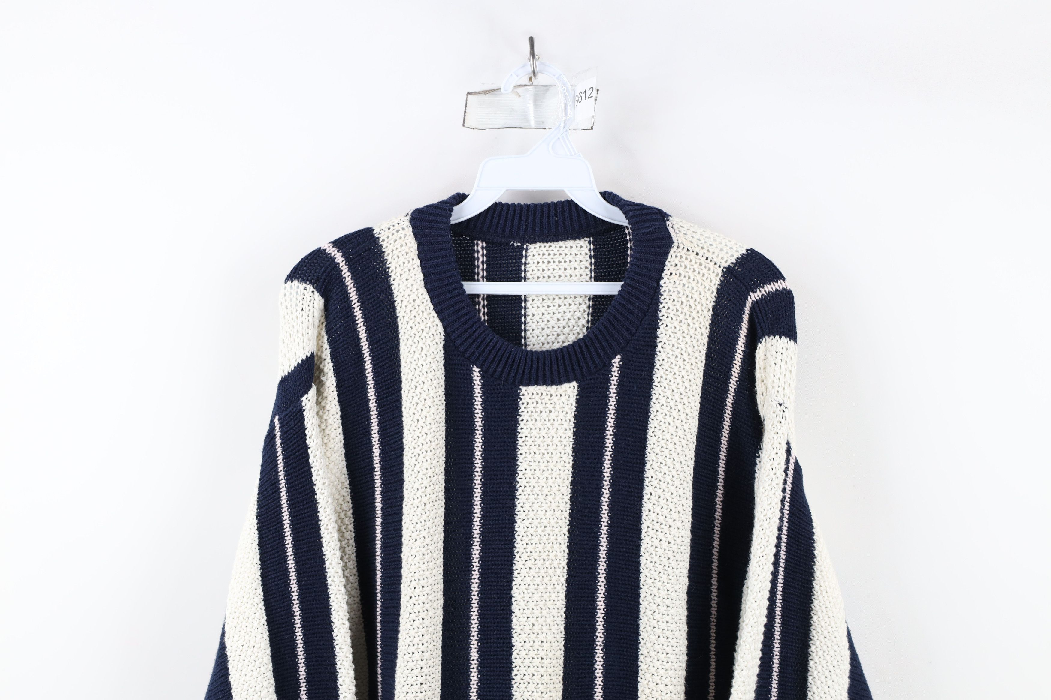 Vintage Vintage 90s Streetwear Block Thermal Knit Crewneck Sweater Size US L / EU 52-54 / 3 - 2 Thumbnail