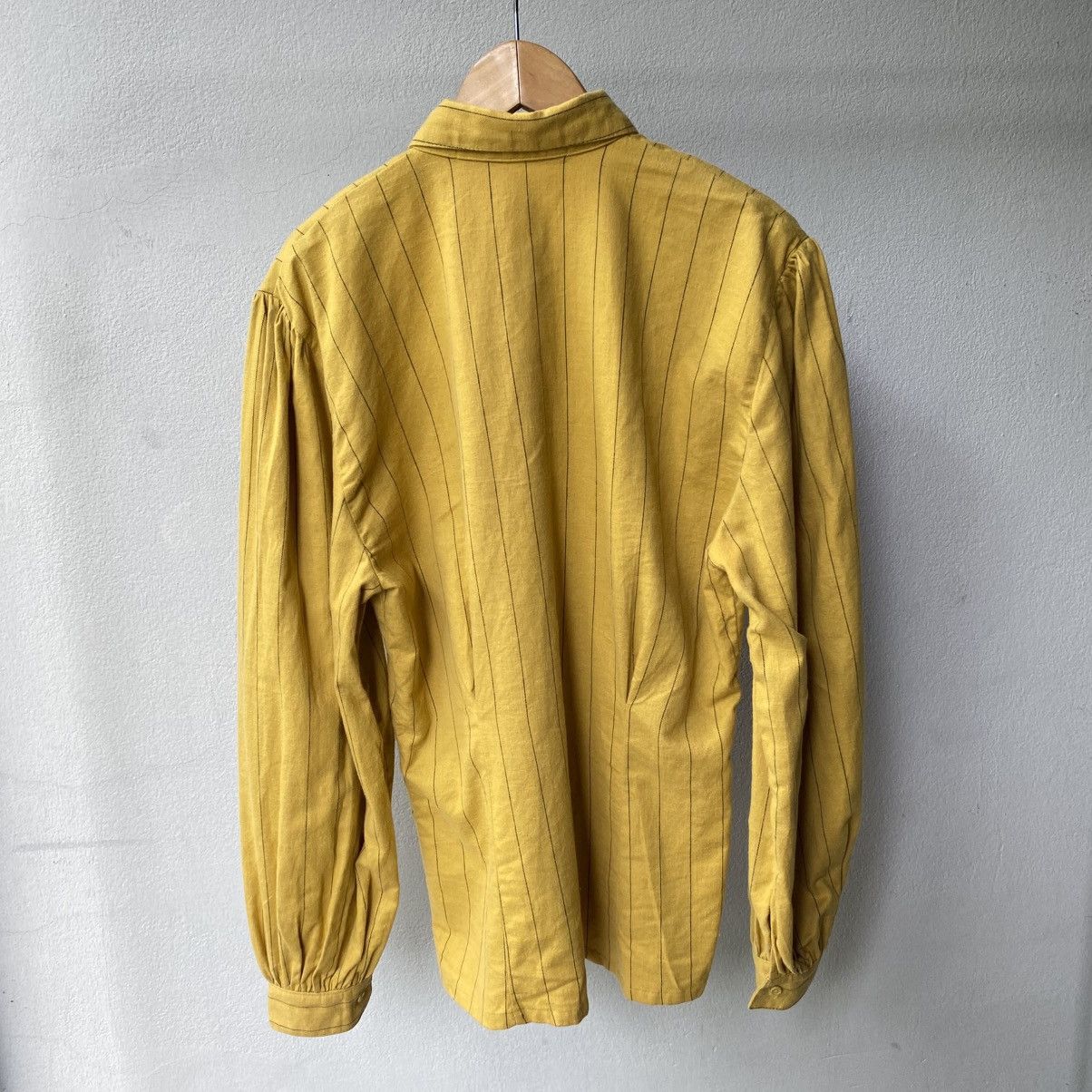 Norma Kamali Norma Kamali Yellow Stripe Soft Button Blouse Size M / US 6-8 / IT 42-44 - 10 Thumbnail