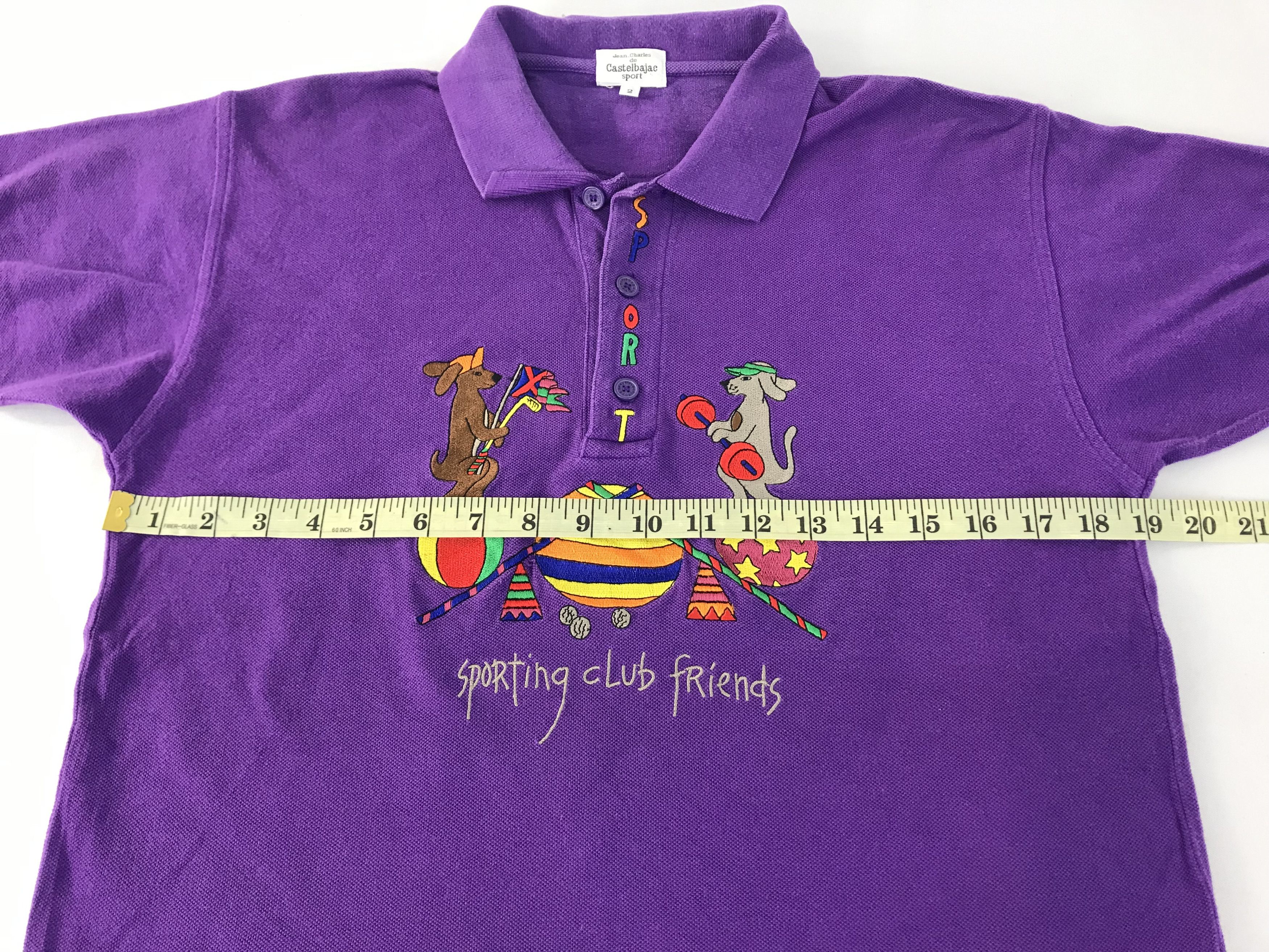Jean Charles De Castelbajac 90s Jean Charles De Castelbajac Sport Bear Club Polo Tee Size US M / EU 48-50 / 2 - 9 Thumbnail
