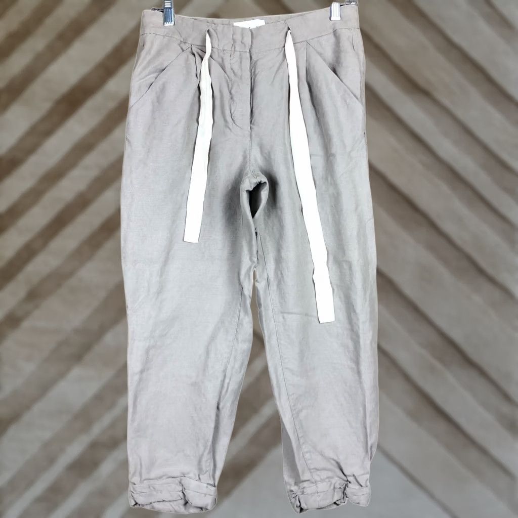 Vintage Wilfred Aritzia Womens Pants Ashen Ankle Crepe Drawstring Allant Linen Jogger 4 Size 29" - 1 Thumbnail