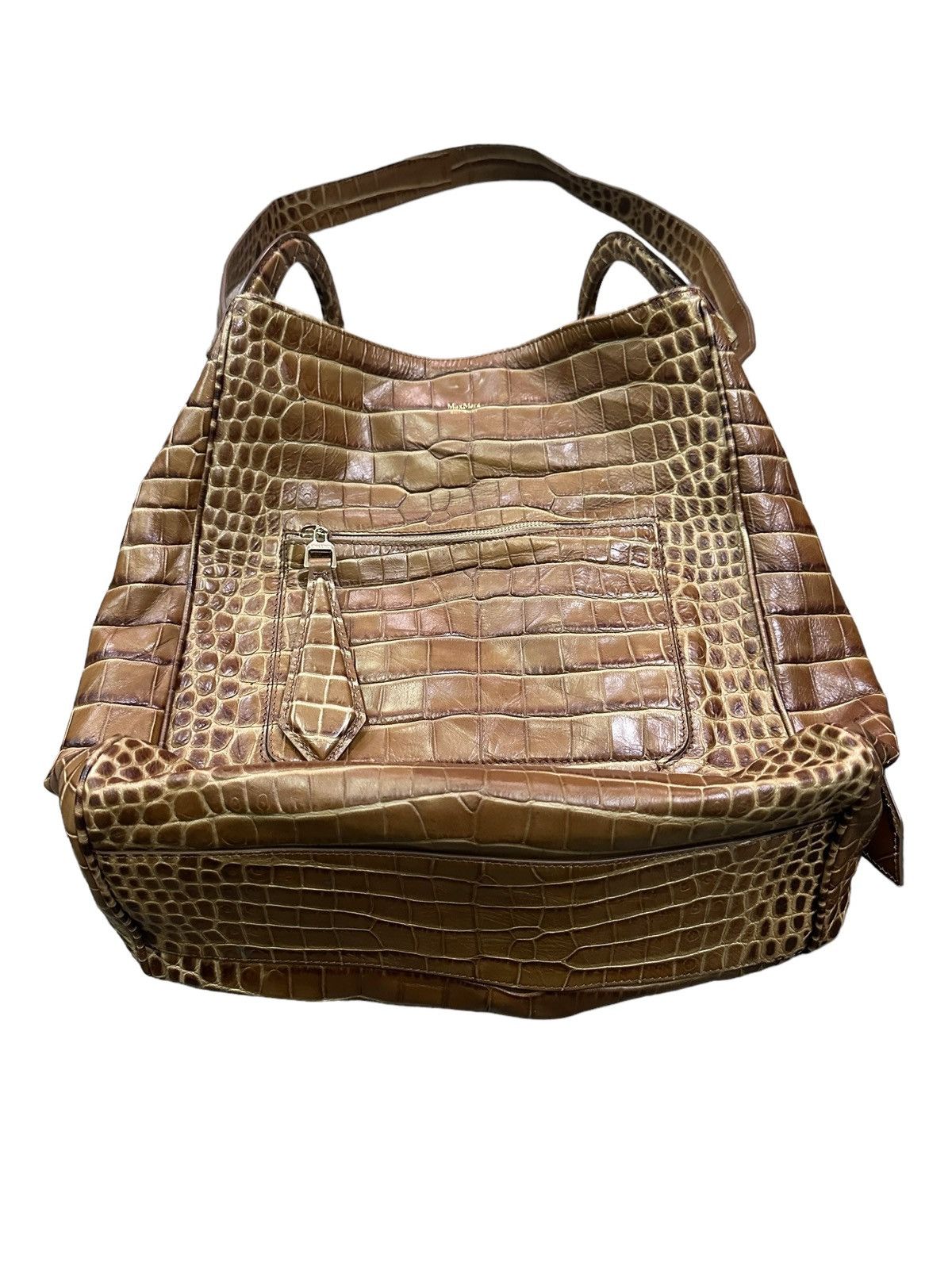 Vintage RARE MAX MARA EMBOSSED CROC LETAHER Size ONE SIZE - 6 Thumbnail