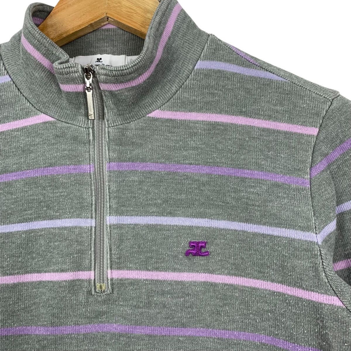 Courreges COURREGES SPORT FUTUR Paris Stripes Half Zipper Shirt Size S / US 4 / IT 40 - 3 Thumbnail
