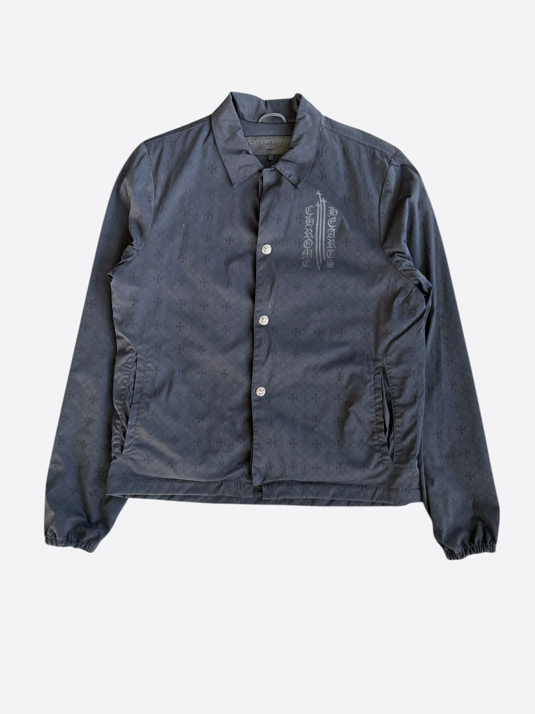 Chrome Hearts Chrome Hearts Black Cross Jacquard Eyechart Coach Jacket Size US M / EU 48-50 / 2 - 1 Thumbnail