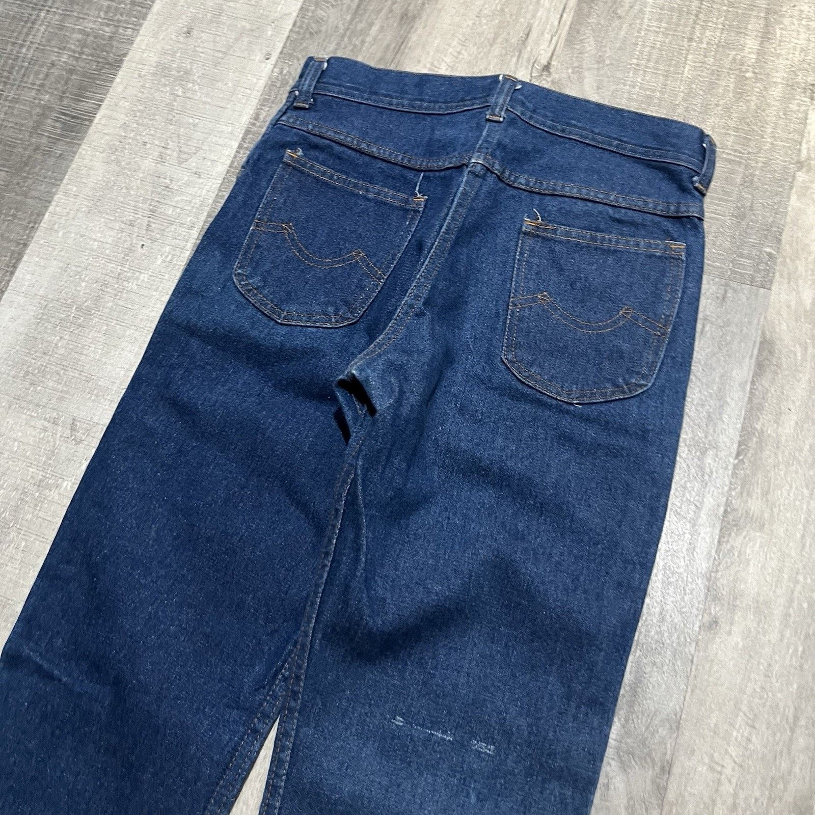 Vintage VTG Women's Dark Wash Western Boot Cut Denim Jeans USA 70s Size 29" - 4 Thumbnail