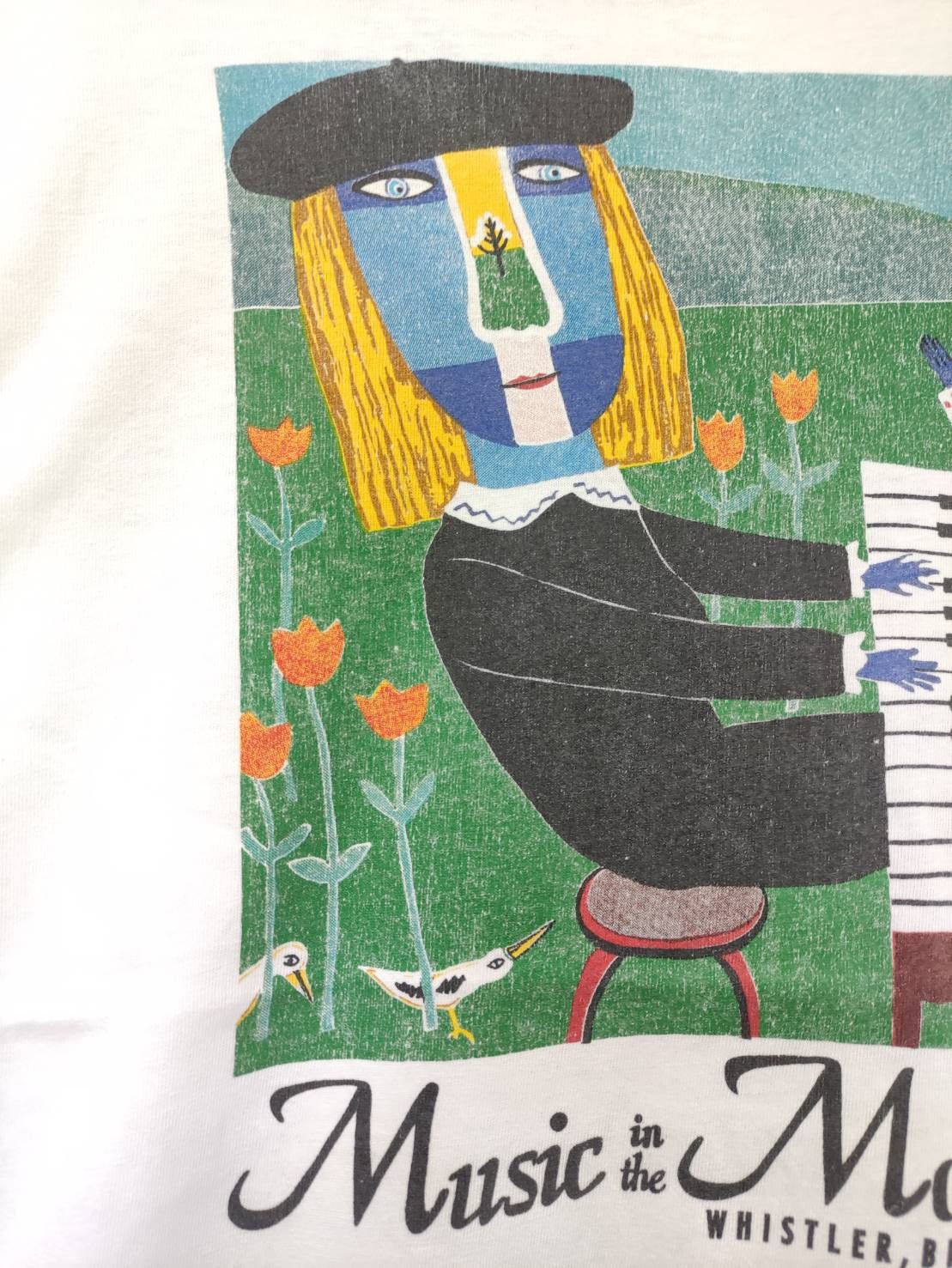 Arts & Science Vtg 90's Kupczynski " Music in The Mountains " Art T-Shirt Size US L / EU 52-54 / 3 - 3 Thumbnail