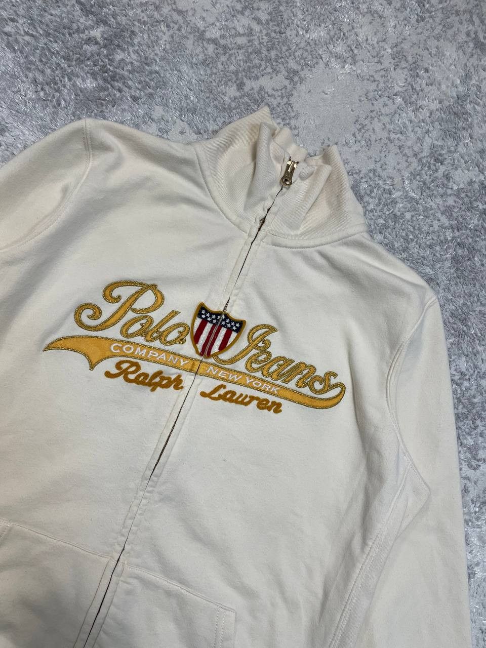 Ralph Lauren Vintage Women's zip hoodie Ralph Lauren beige Size M / US 6-8 / IT 42-44 - 10 Thumbnail