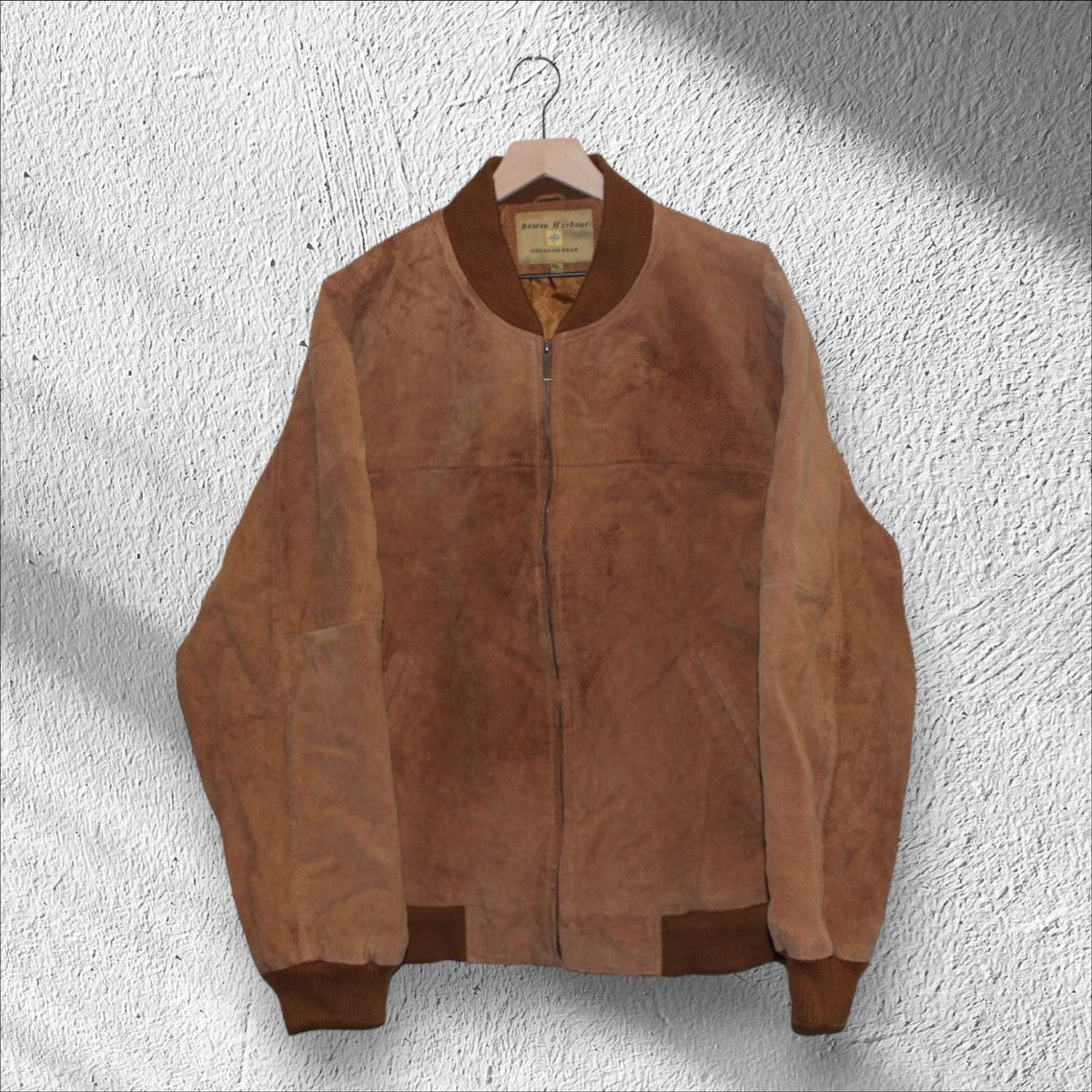 Vintage Vintage Boston Harbour Brown Suede Leather Bomber Jacket Size US XXL / EU 58 / 5 - 1 Thumbnail