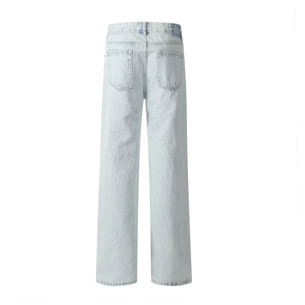 Jean Men's heavy-duty washed straight-leg loose vintage jeans Size US 32 / EU 48 - 2 Thumbnail