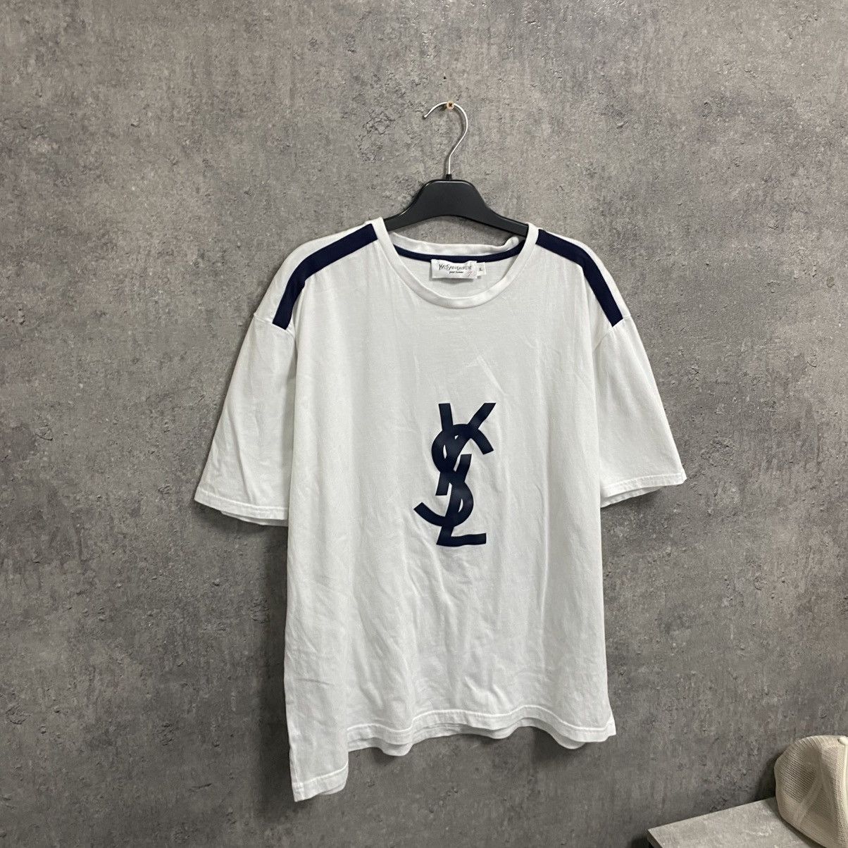 Yves Saint Laurent Vintage Yves Saint Laurent T-Shirt Big Logo YSL White Size US XL / EU 56 / 4 - 3 Thumbnail