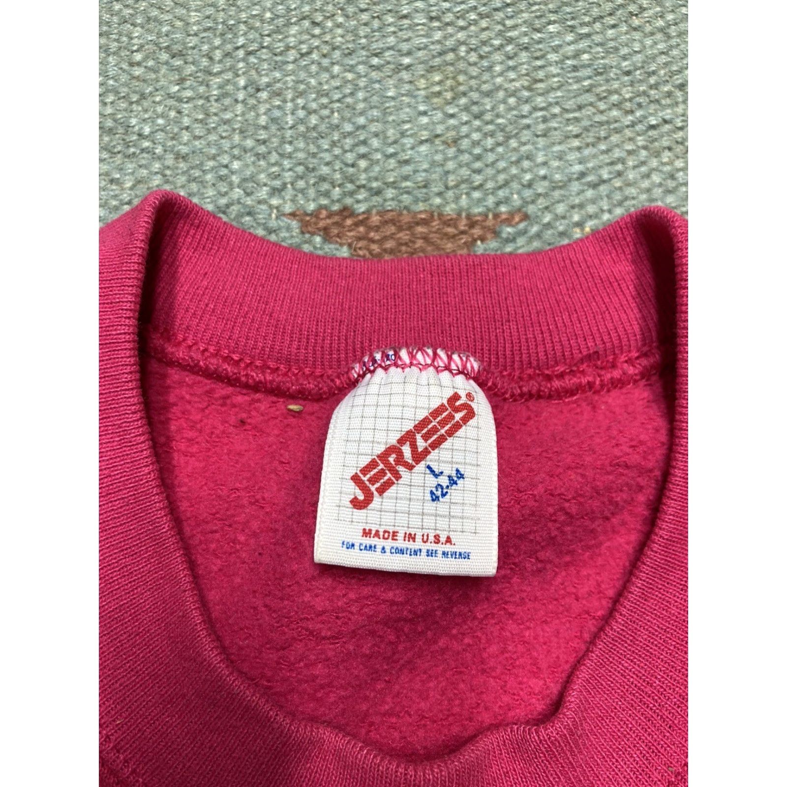 Jerzees VINTAGE Jerzees Sweatshirt Crewneck Patchwork Flowers Handmade Raglan USA Large Size US L / EU 52-54 / 3 - 4 Thumbnail