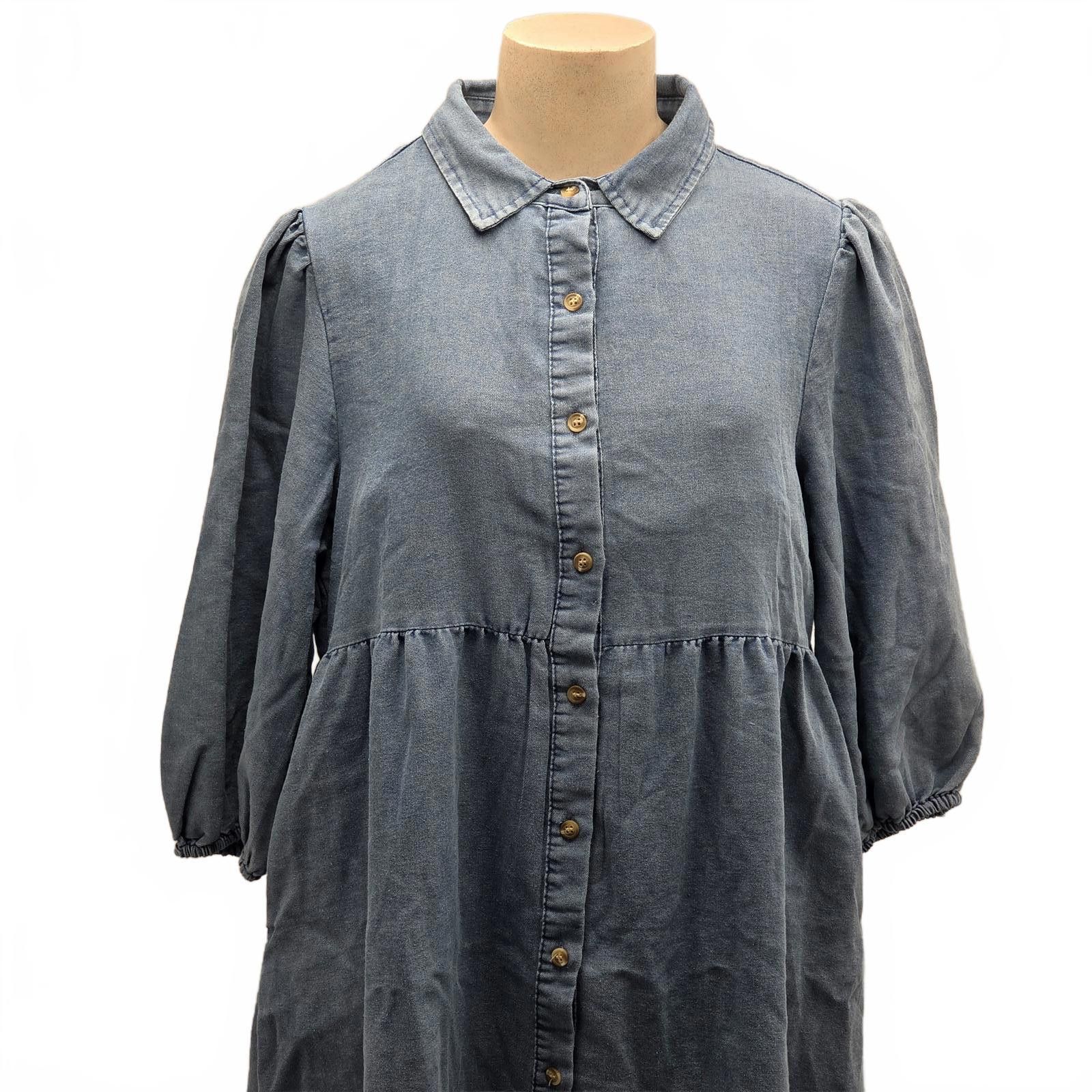 Other Baltic Born Chambray Baby Doll Dress NWT Blue Medium Size M / US 6-8 / IT 42-44 - 3 Thumbnail