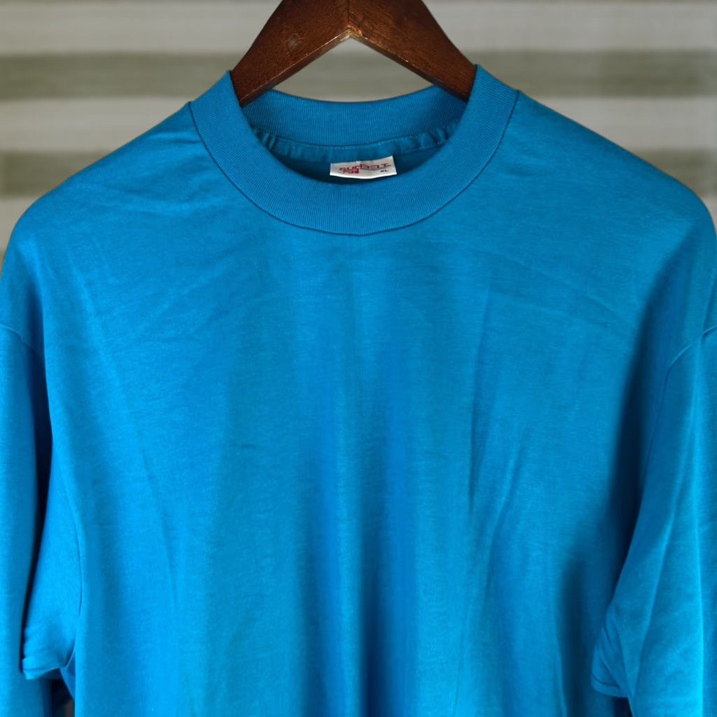 Vintage SUNBELT Sportswear Long Sleeve T-Shirt XL Unisex Adults Blue Crew Neck Cotton Polyester Made USA Size US XL / EU 56 / 4 - 1 Thumbnail