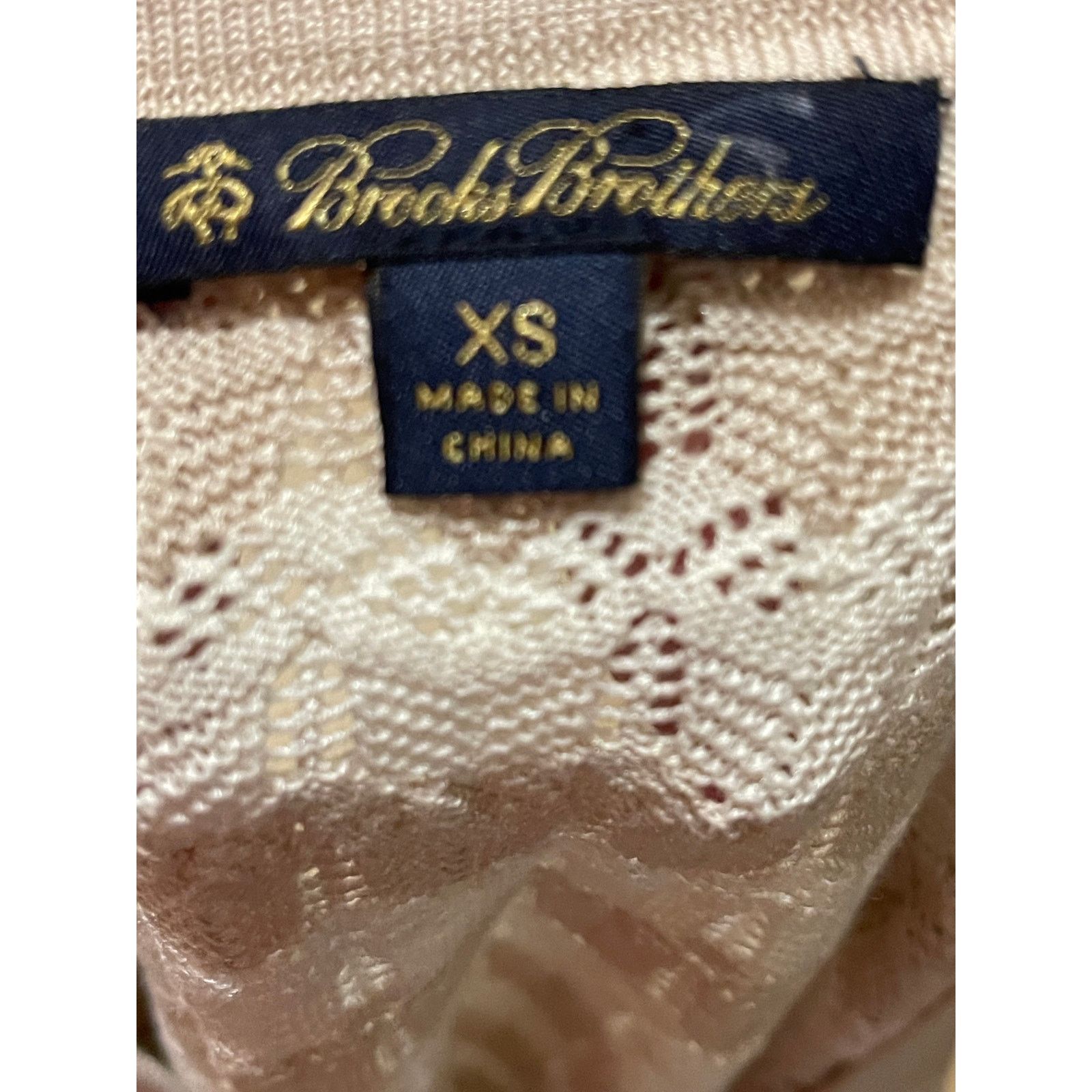 Brooks Brothers Brooks Brothers XS Textured Knit Cardigan Beige Cotton Size XS / US 0-2 / IT 36-38 - 2 Thumbnail