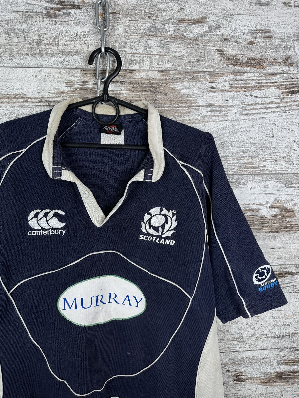 Vintage Mens Vintage Canterbury Scotland rugby polos T-shirt jersey Size US XL / EU 56 / 4 - 2 Thumbnail