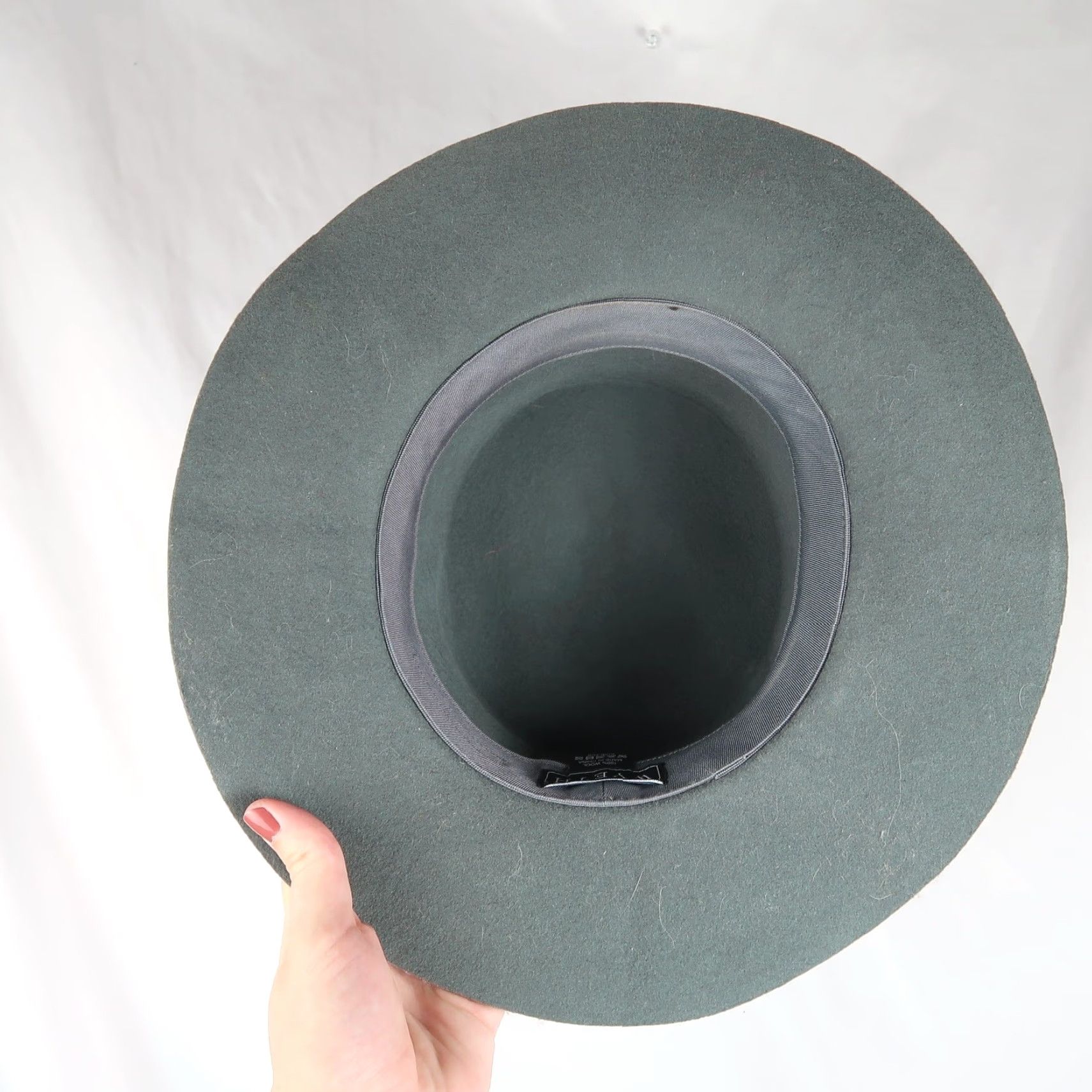 Vintage Wyeth Wool Wide Brim Flat Top Panama Rancher Hat Womens One Size Sage Green Boho Cap Casual Size ONE SIZE - 5 Thumbnail