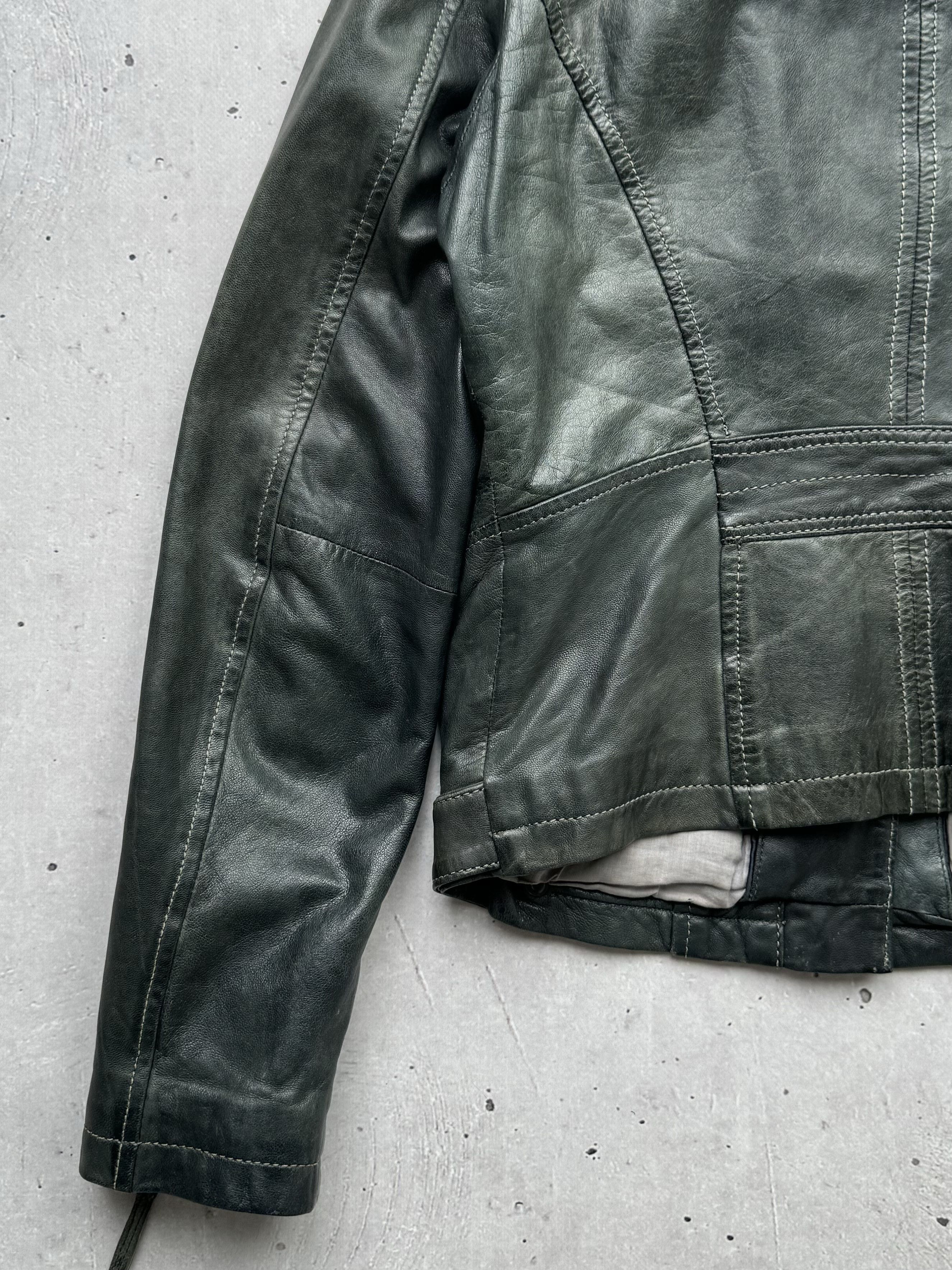 Genuine Leather Vintage Multi Zipped Sheep Leather Jacket Size M / US 6-8 / IT 42-44 - 13 Thumbnail