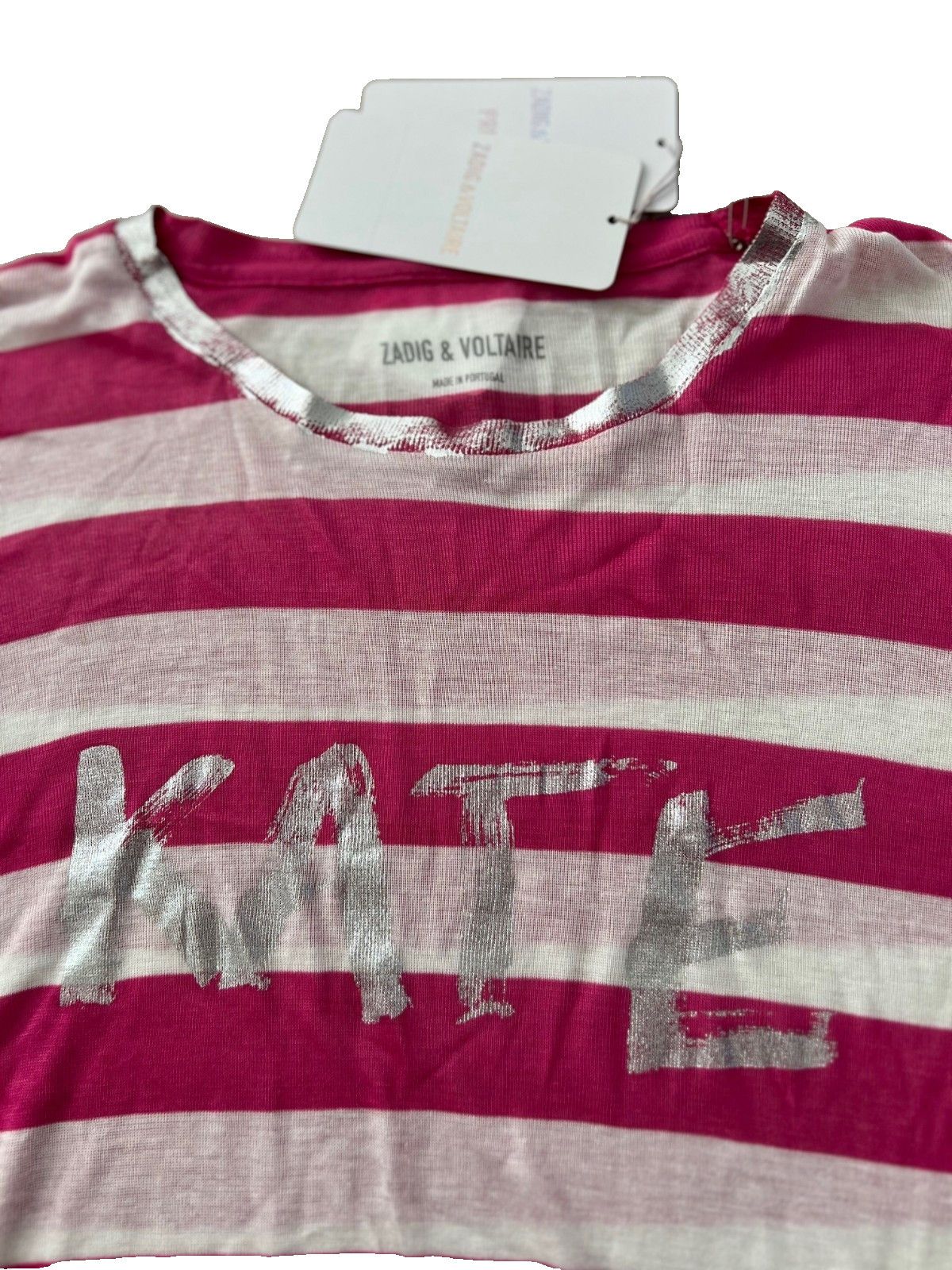 Zadig & Voltaire Zadig & Voltaire Willy Stripes Kate Top Fuchsia White ( M ) Size M / US 6-8 / IT 42-44 - 3 Thumbnail