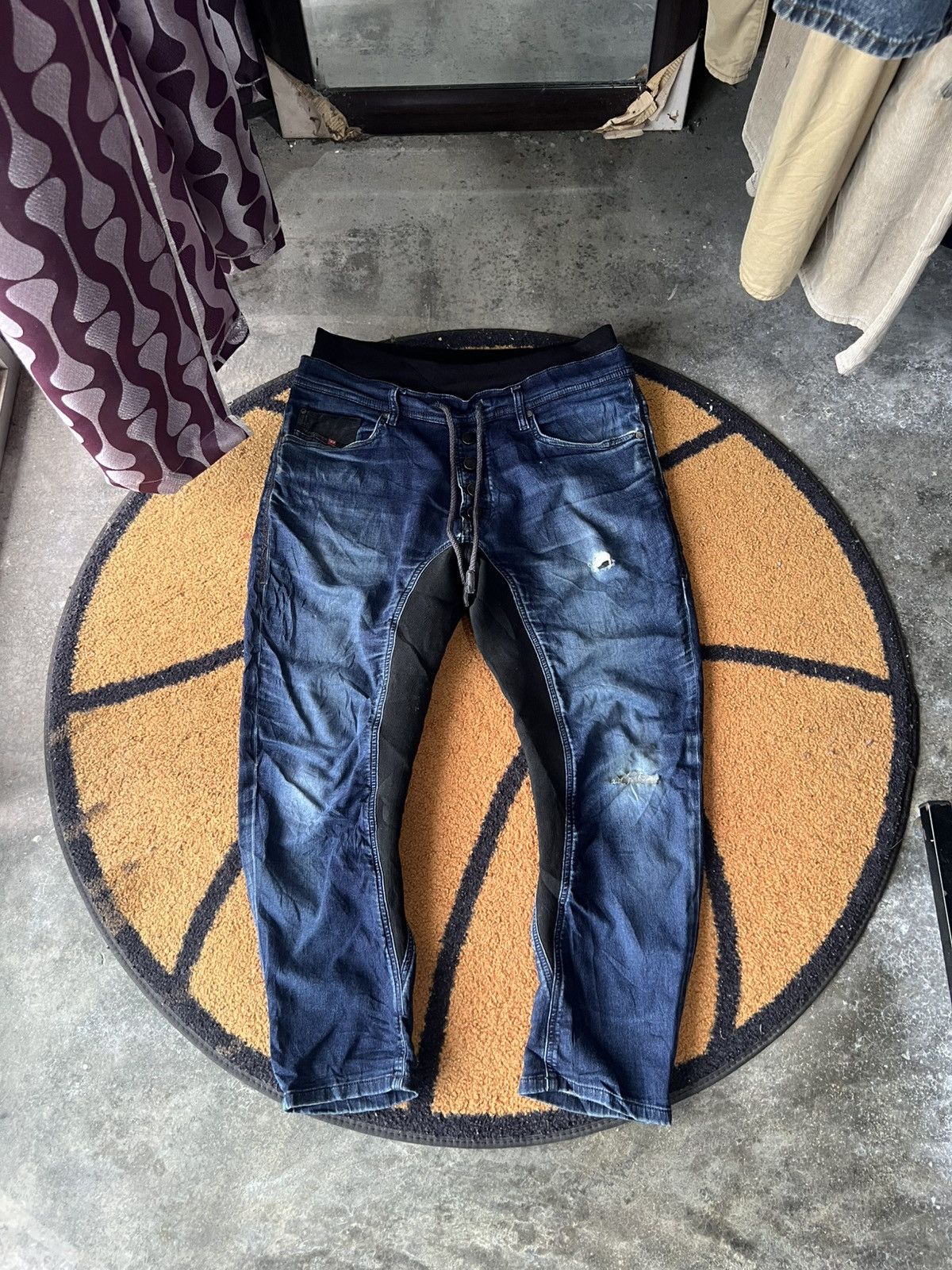 Diesel 🔥Diesel Industry Sweatpant Distressed Denim Size US 35 - 2 Thumbnail