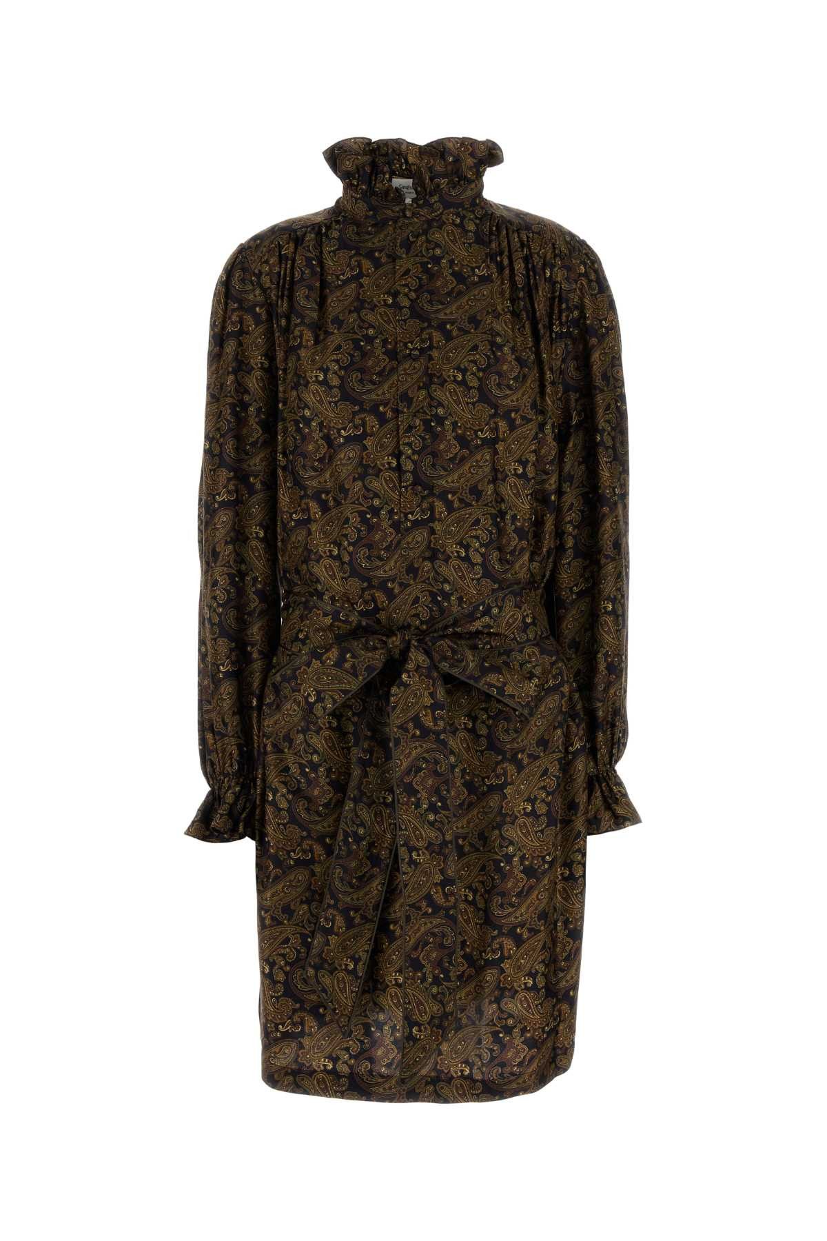 Saint Laurent Paris Printed Twill Dress Size S / US 4 / IT 40 - 1 Thumbnail