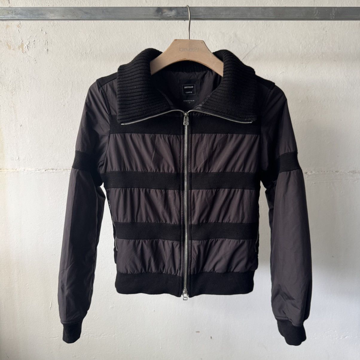MM6 Artisan Black Stripped Puffer Like Maison Margiela Jacket Size US XS / EU 42 / 0 - 1 Thumbnail
