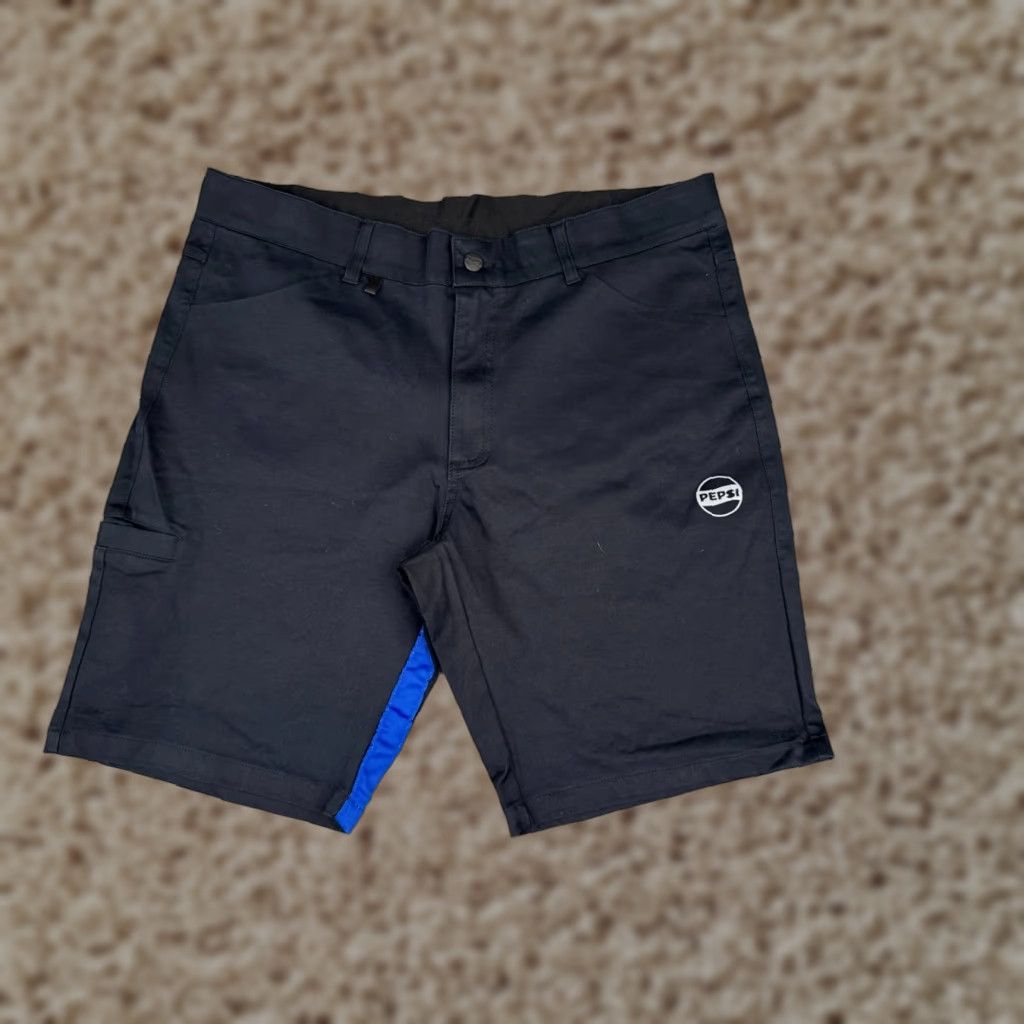 Vintage VINTAGE Pepsi Shorts Men 38 Black Blue Pocket Work Uniform Cotton Blend PM-SHORT 38x10 Size US 38 / EU 54 - 1 Thumbnail